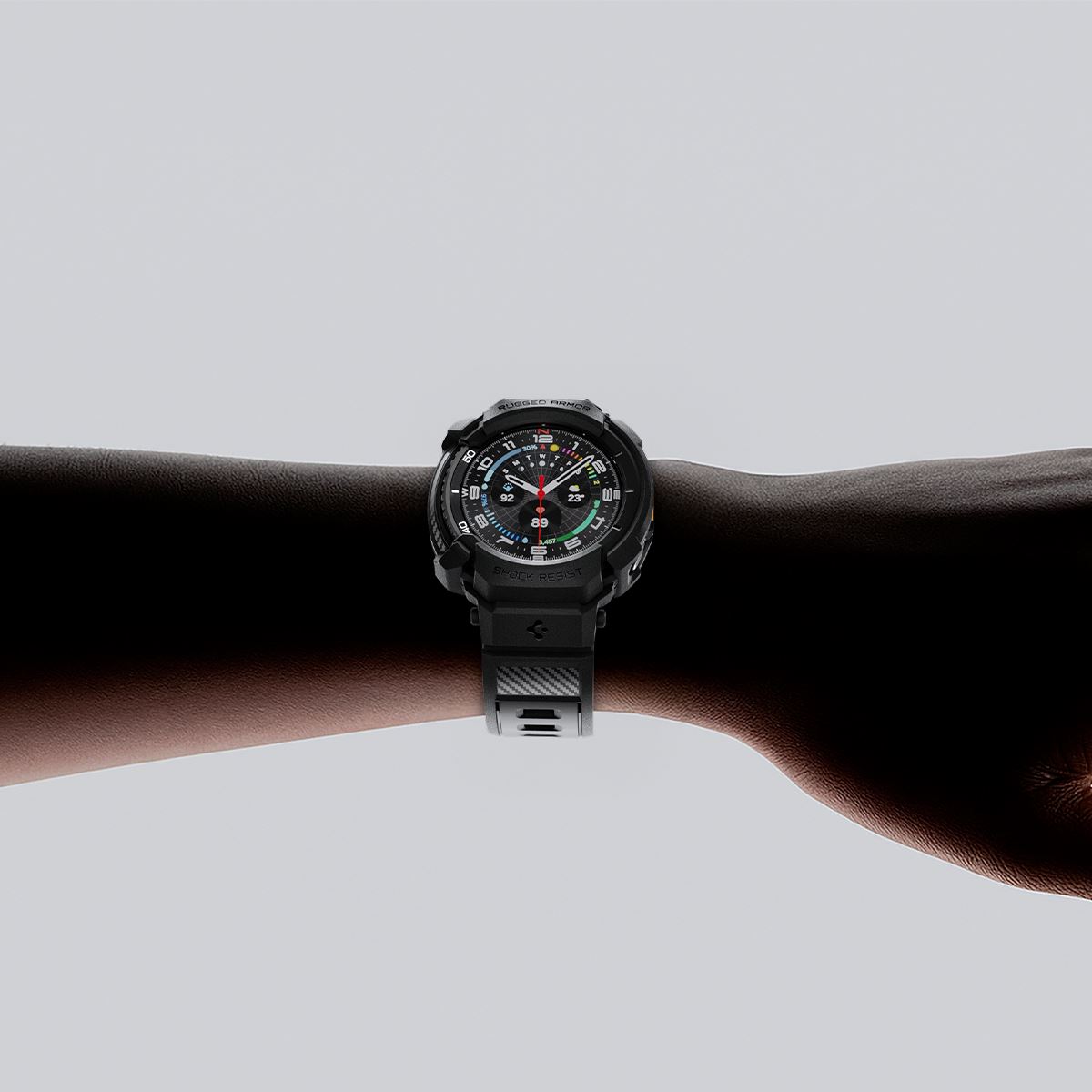 Spigen Rugged Armor Pro, matte black - Samsung Galaxy Watch 8 Classic (46mm) (20)