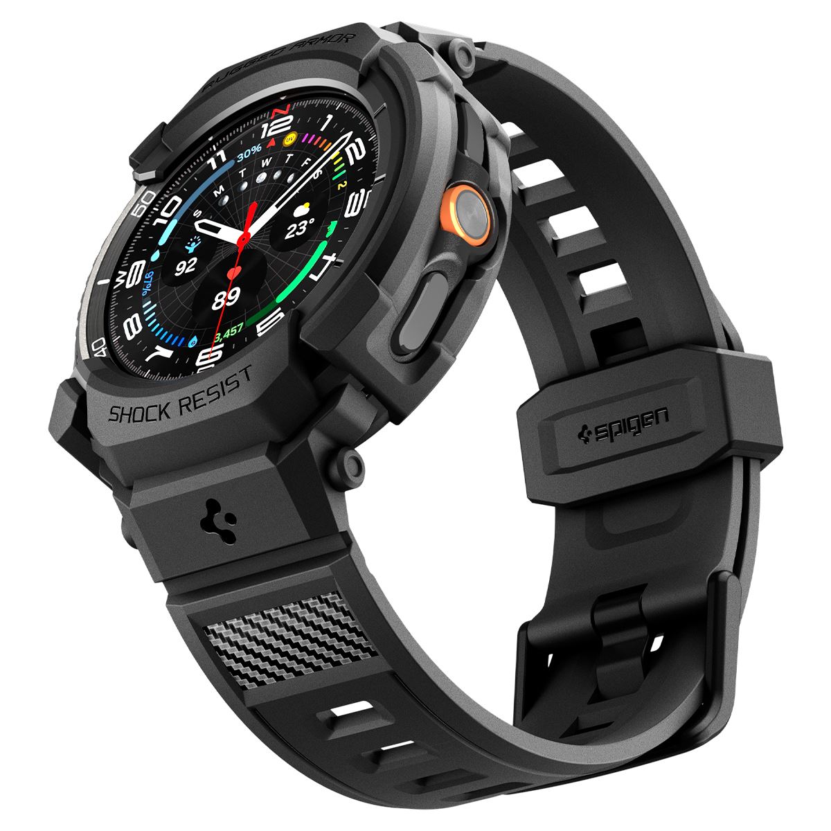Spigen Rugged Armor Pro, matte black - Samsung Galaxy Watch 8 Classic (46mm) (5)