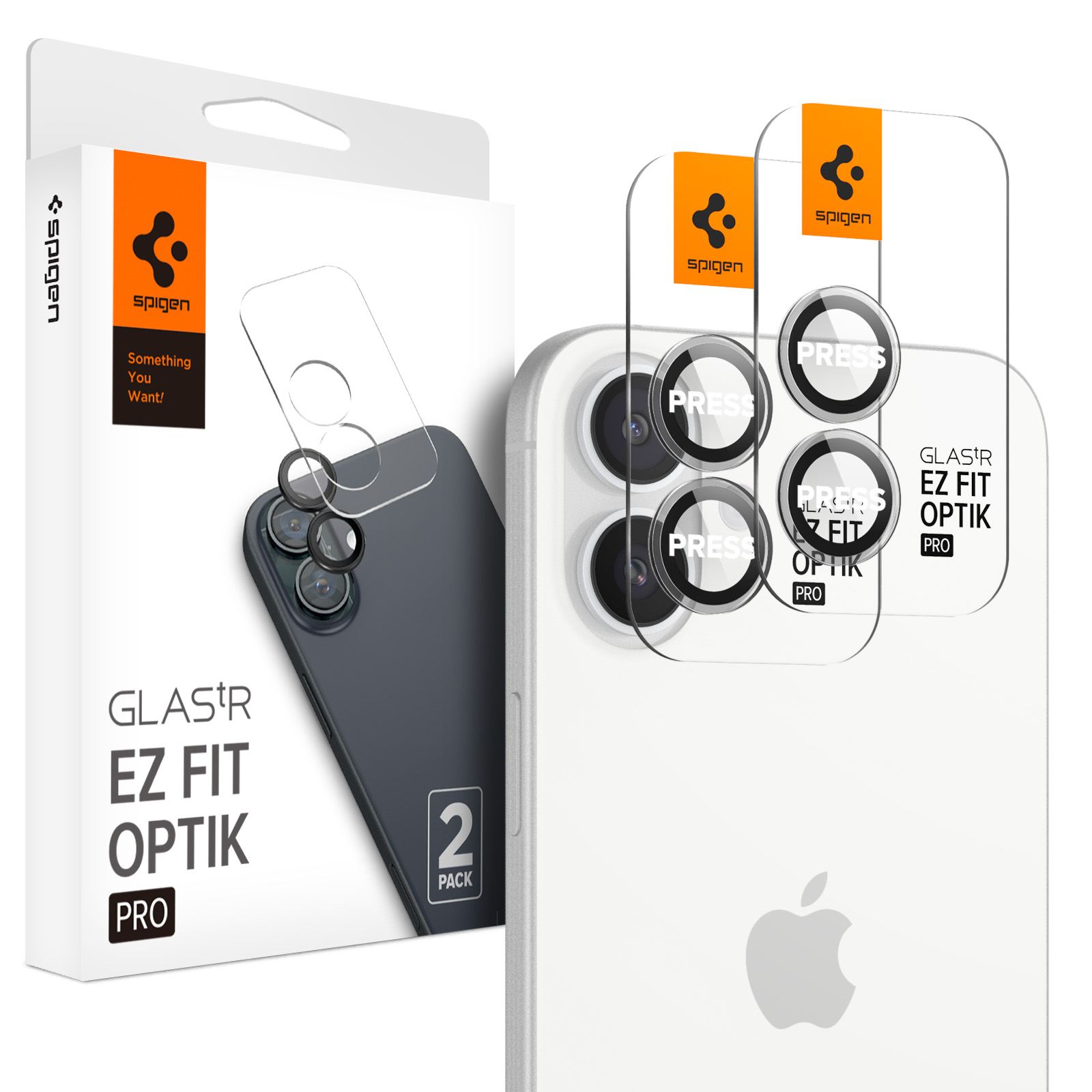 Spigen Glass tR EZ Fit Optik Pro 2 Pack, crystal clear - iPhone 17/16 / 16 Plus