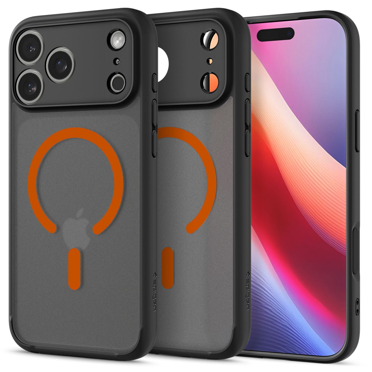 Spigen Ultra Hybrid MagSafe, frost black orange - iPhone 17 Pro Max