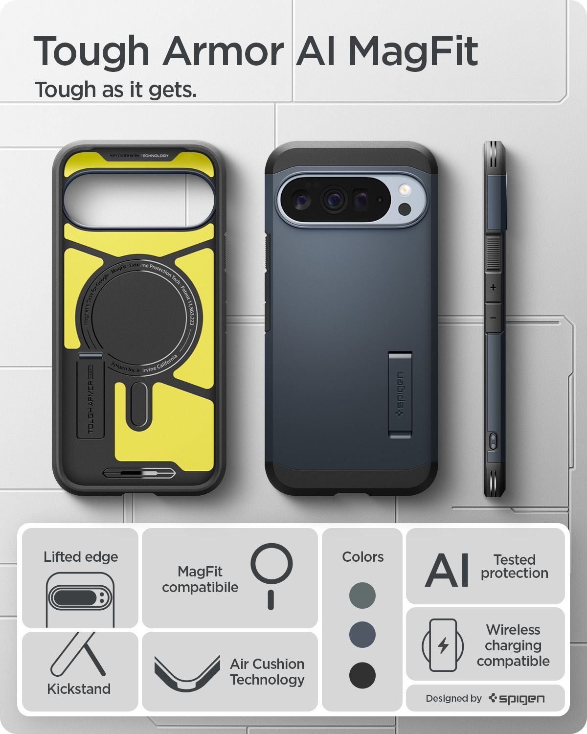 Spigen Tough Armor MagSafe, metal slate - Google Pixel 10 Pro XL (11)
