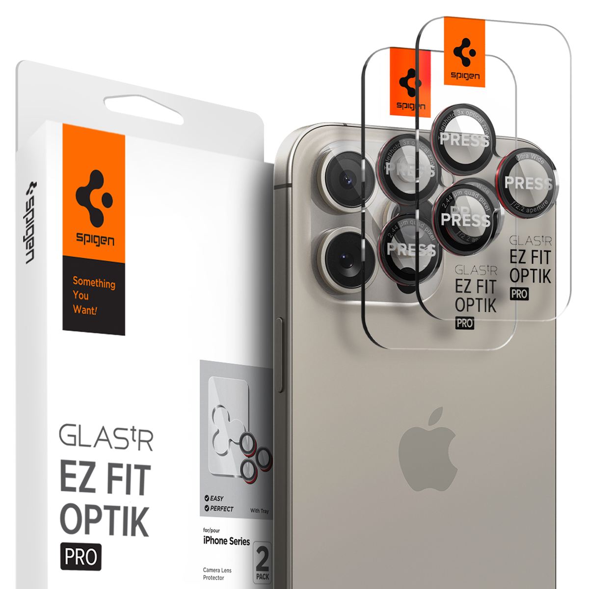 Spigen Glass tR EZ Fit Optik Pro 2 Pack, L-s - iPhone 17/16/15/14 Pro / 17/16/15/14 Pro Max