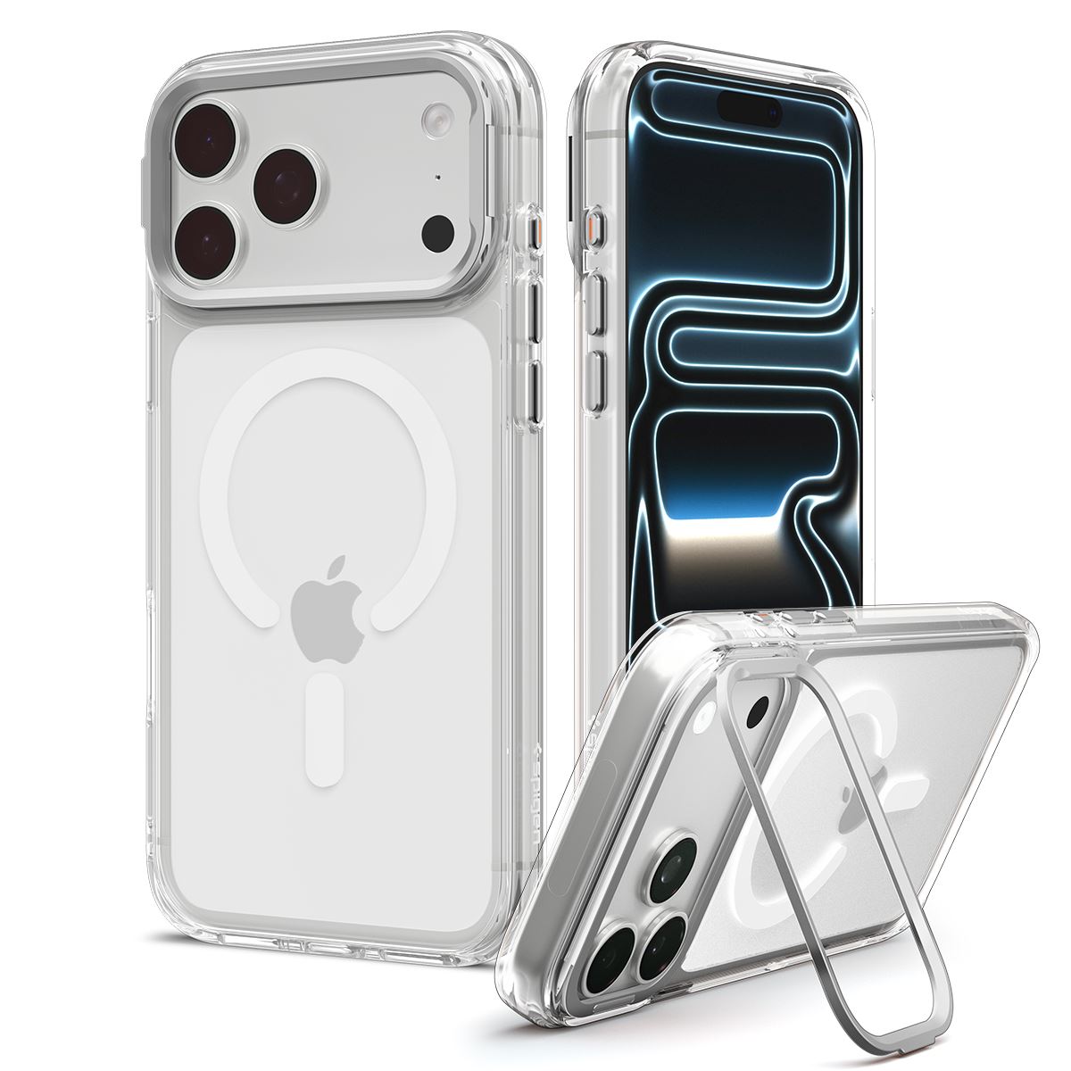 Spigen Ultra Hybrid Optik S MagSafe, clear silver - iPhone 18 Pro Max/17 Pro Max (1)