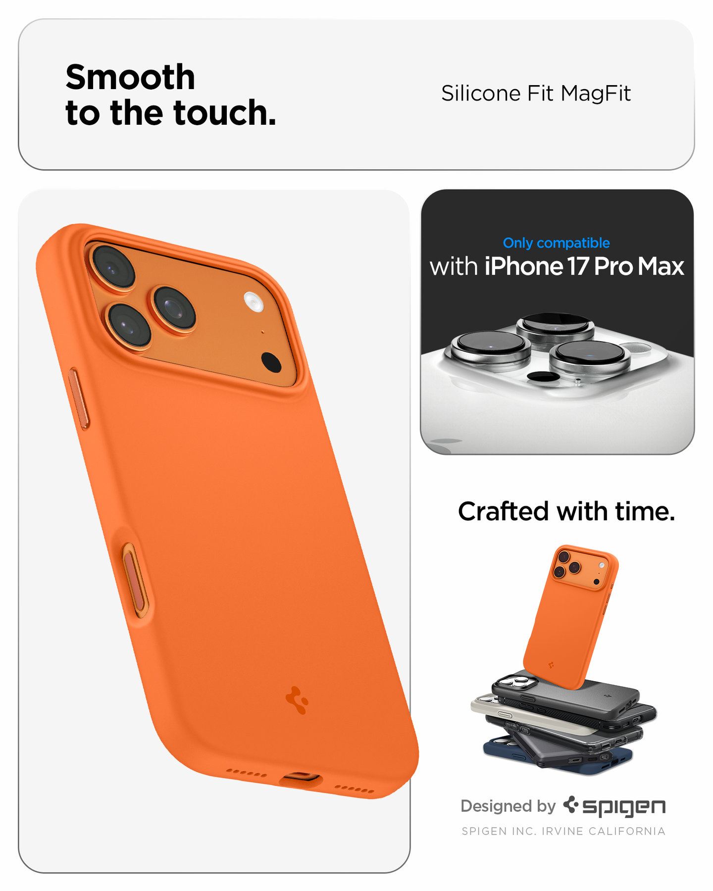 Spigen Silicone Fit MagSafe, cosmic orange - iPhone 17 Pro Max (11)
