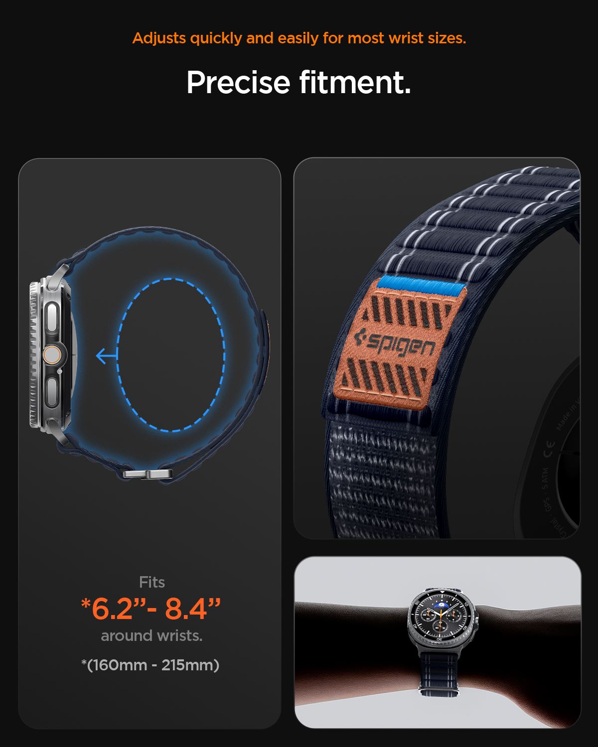 Spigen Fabric Band (hook-and-loop), navy - Samsung Galaxy Watch 8 46mm/44mm/40mm (15)