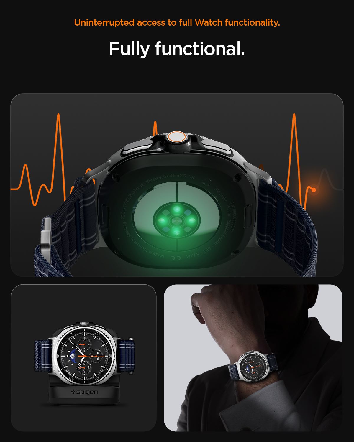 Spigen Fabric Band (hook-and-loop), navy - Samsung Galaxy Watch 8 46mm/44mm/40mm (19)