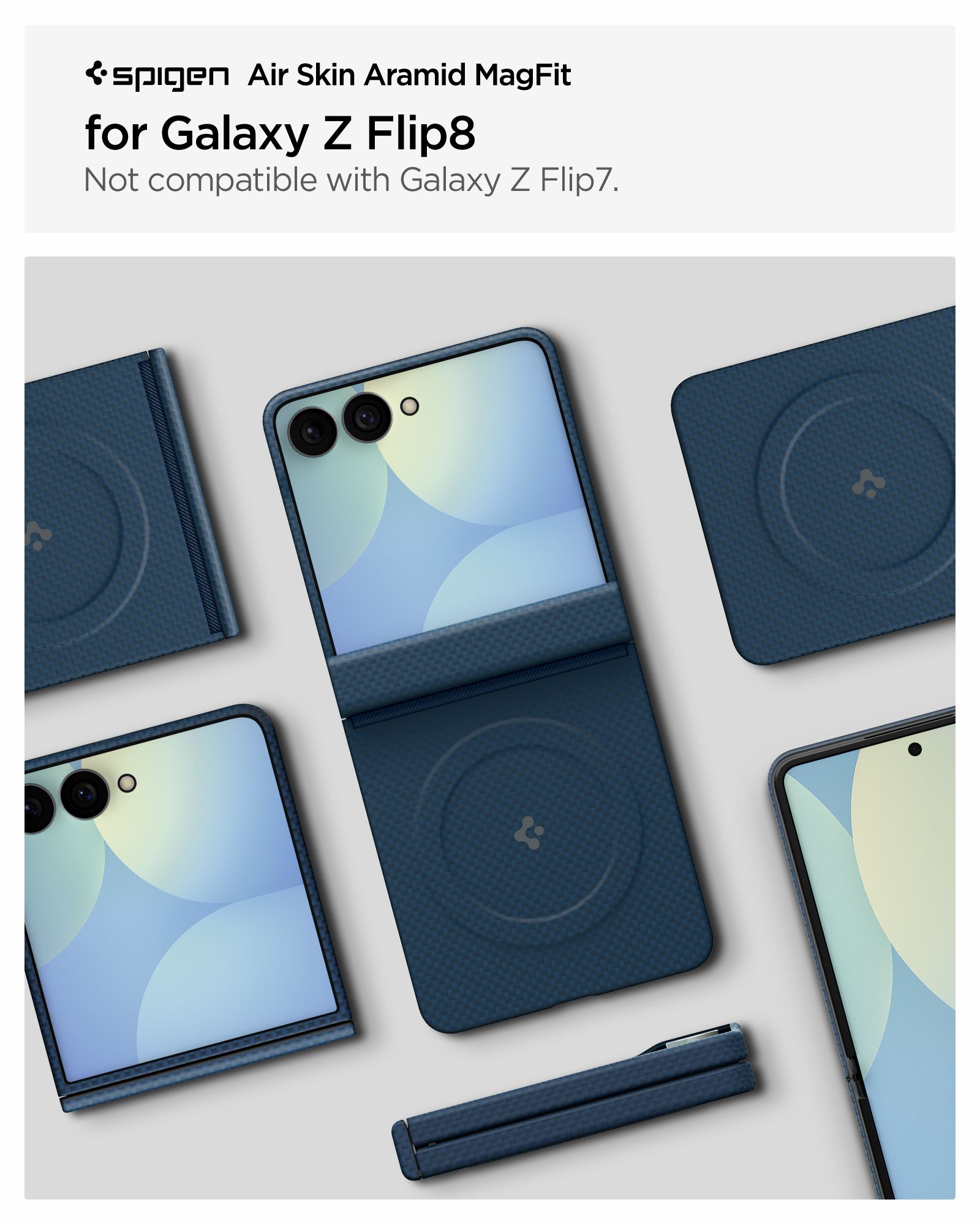 Spigen Air Skin Aramid MagSafe, navy - Samsung Galaxy Z Flip8 (16)