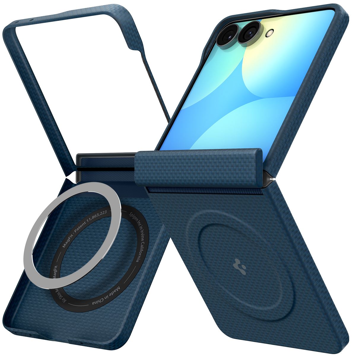 Spigen Air Skin Aramid MagSafe, navy - Samsung Galaxy Z Flip8 (2)