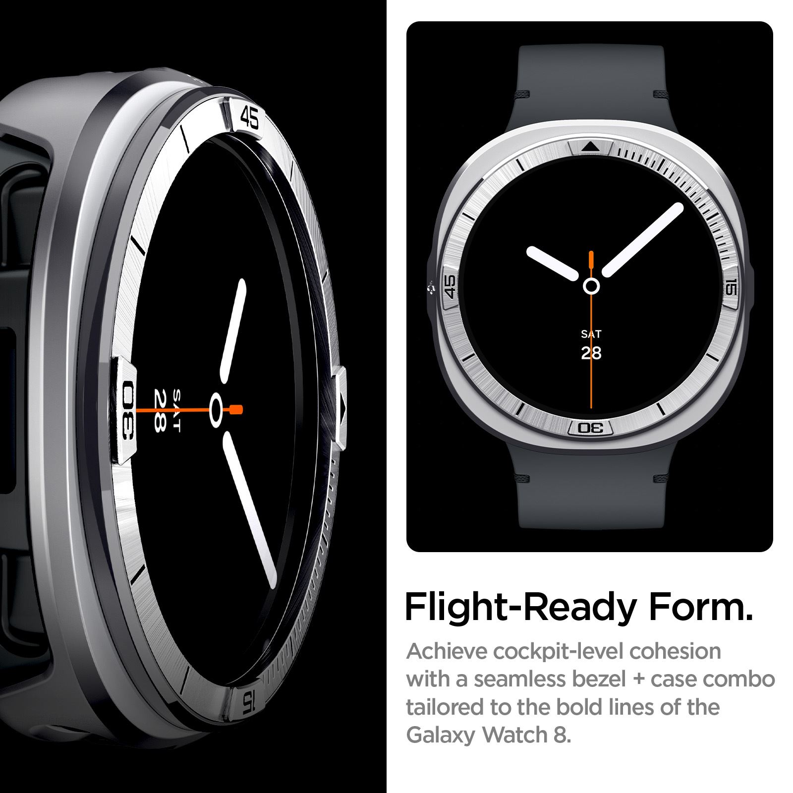 Spigen Bezel Tune Pro (Pilot), silver - Samsung Galaxy Watch 9/8 44mm (12)