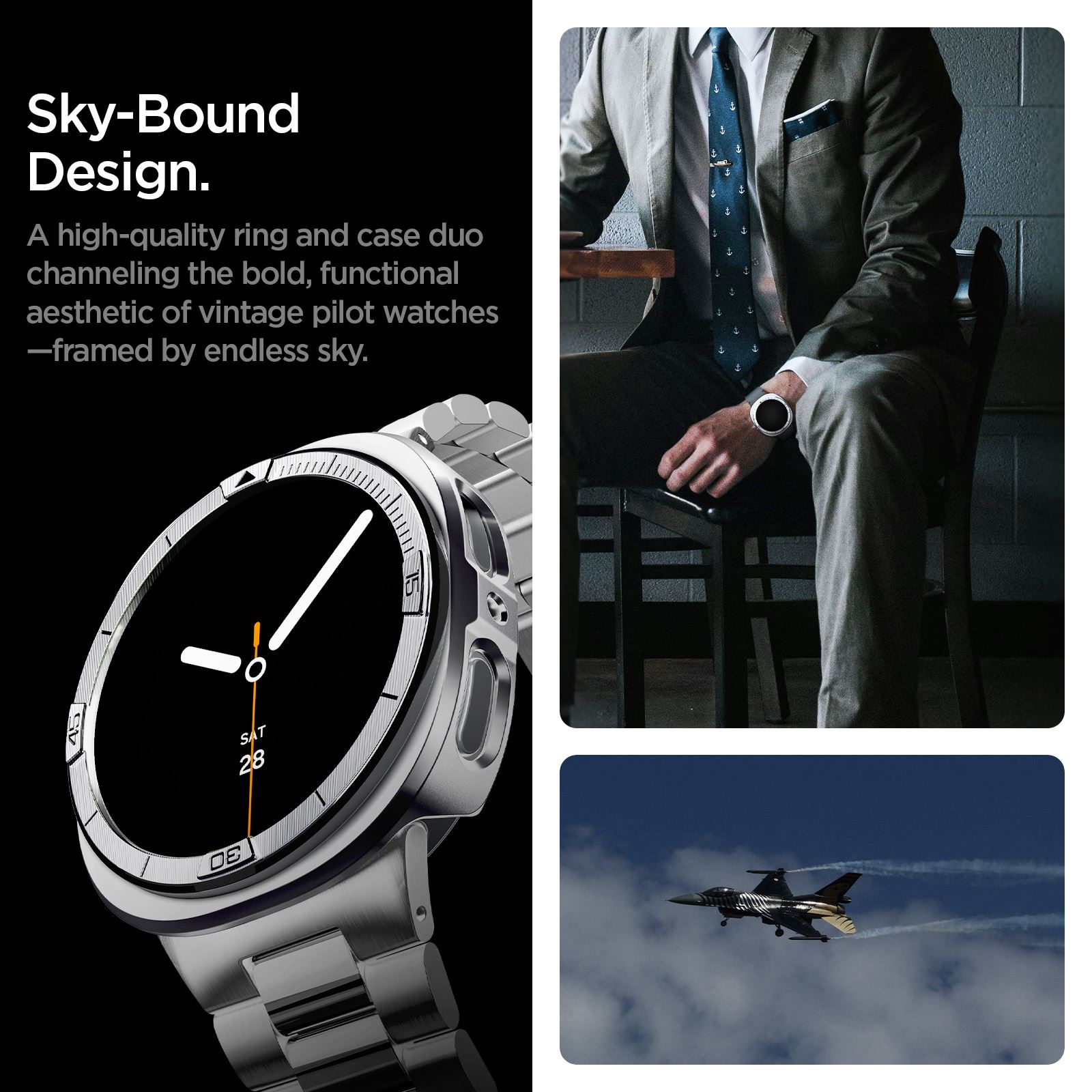 Spigen Bezel Tune Pro (Pilot), silver - Samsung Galaxy Watch 9/8 44mm (14)
