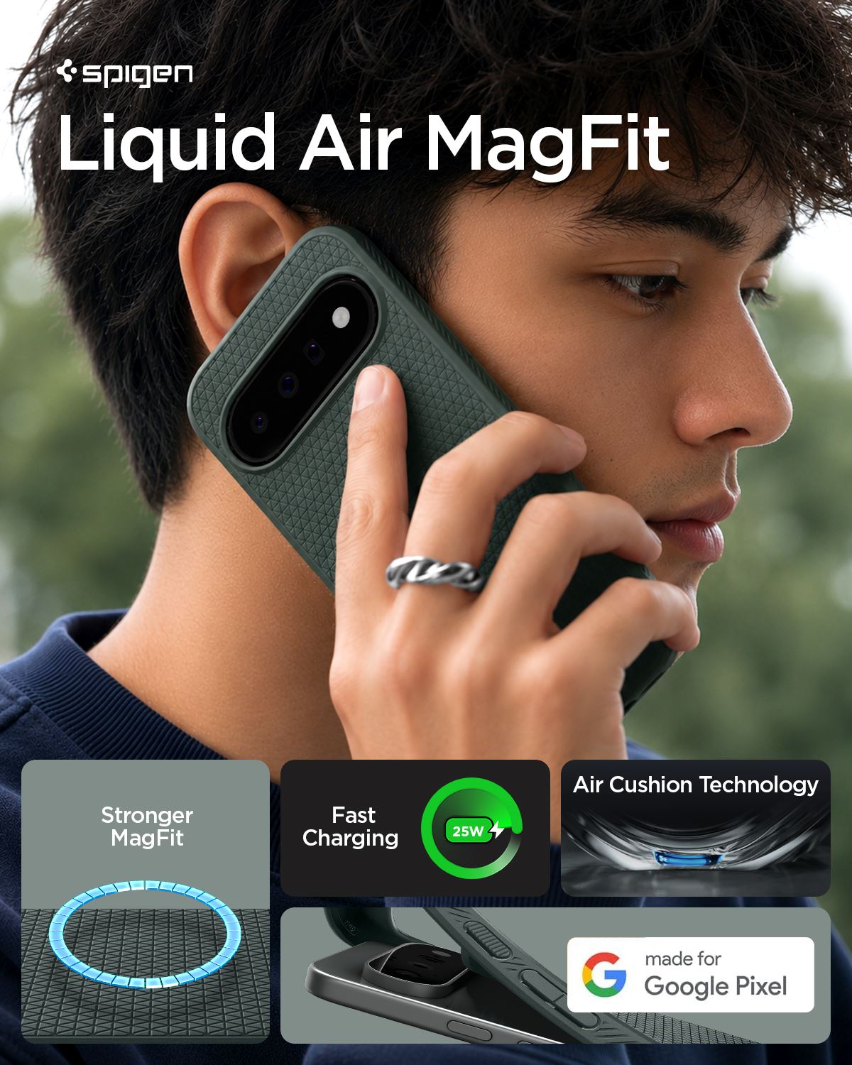 Spigen Liquid Air MagSafe, abyss green - Google Pixel 11 (11)