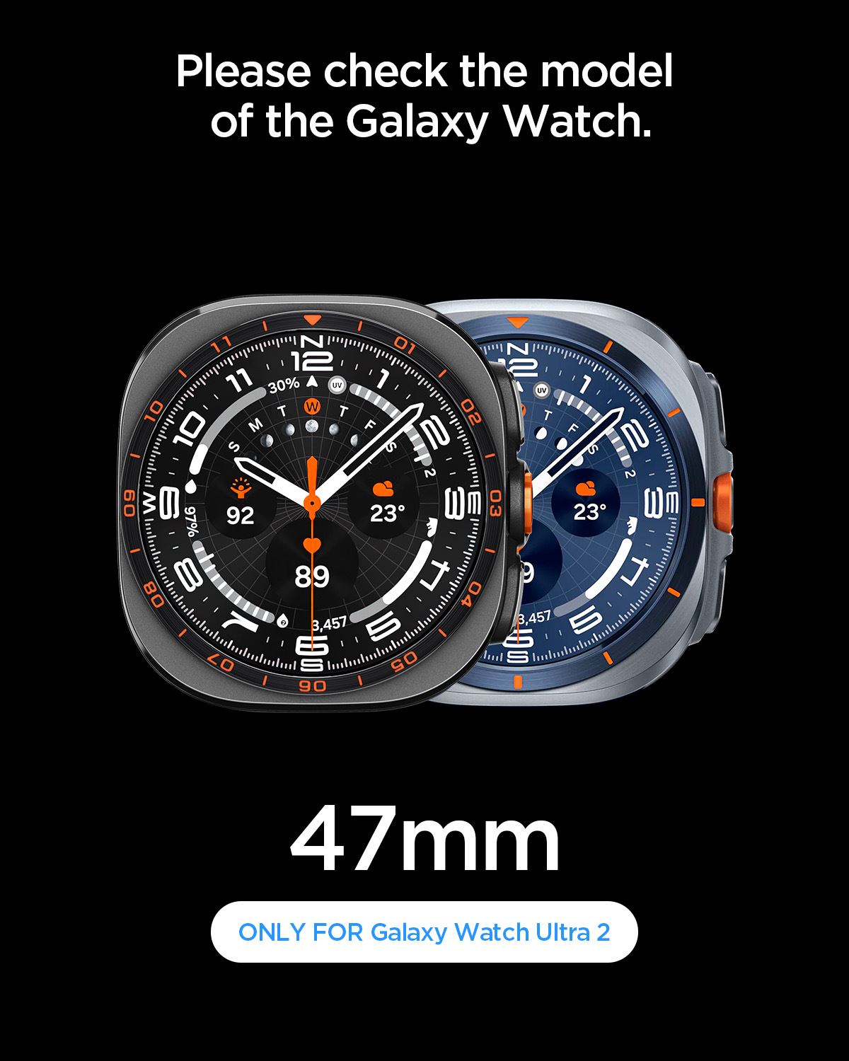 Spigen Rugged Armor Pro, matte black - Samsung Galaxy Watch Ultra 2 47mm (18)