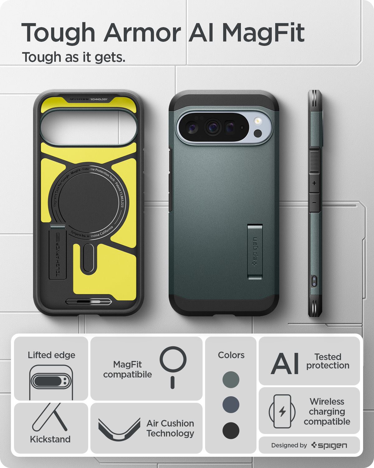 Spigen Tough Armor MagSafe, abyss green - Google Pixel 10 Pro XL (11)