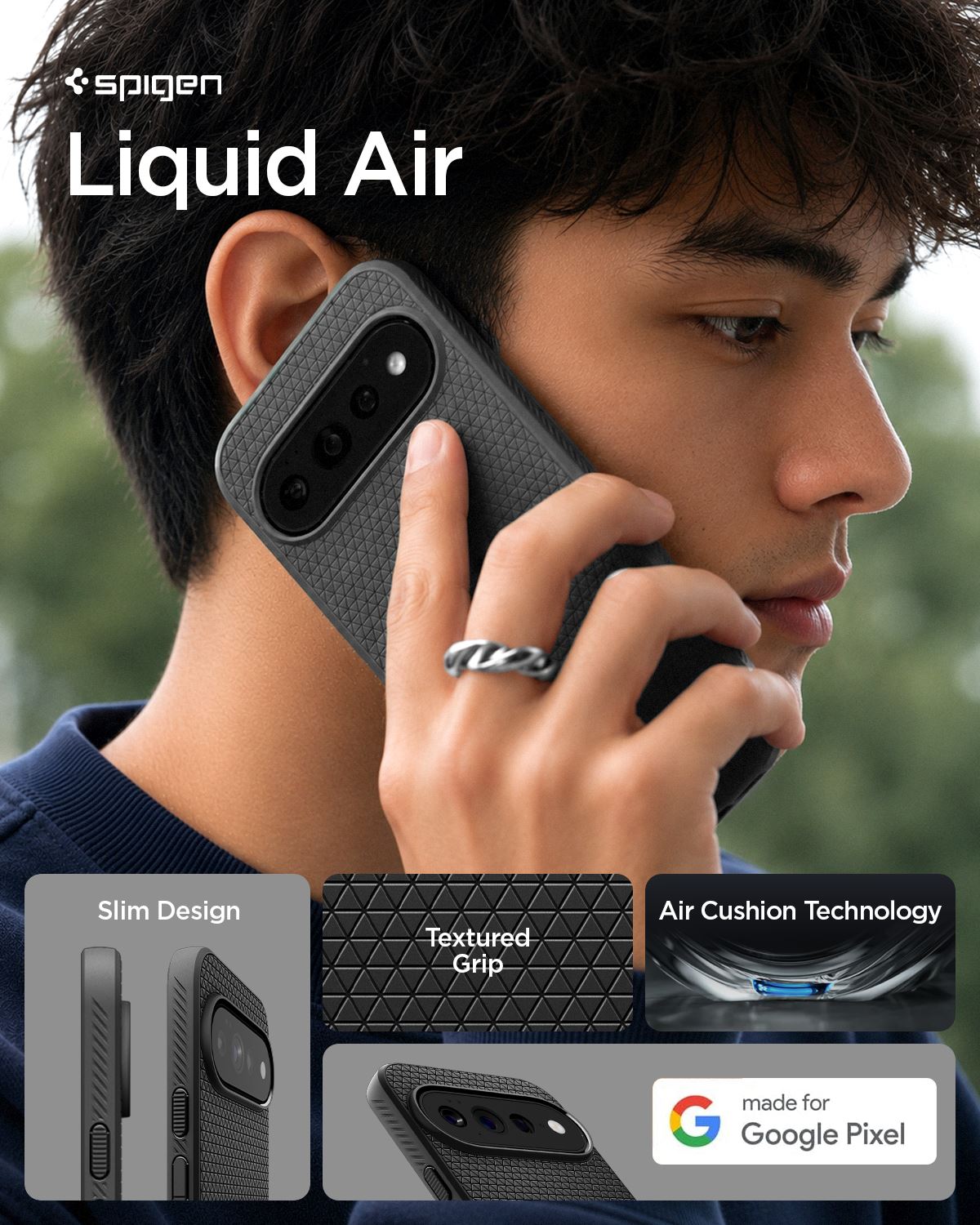 Spigen Liquid Air, matte black - Google Pixel 11 Pro XL (12)