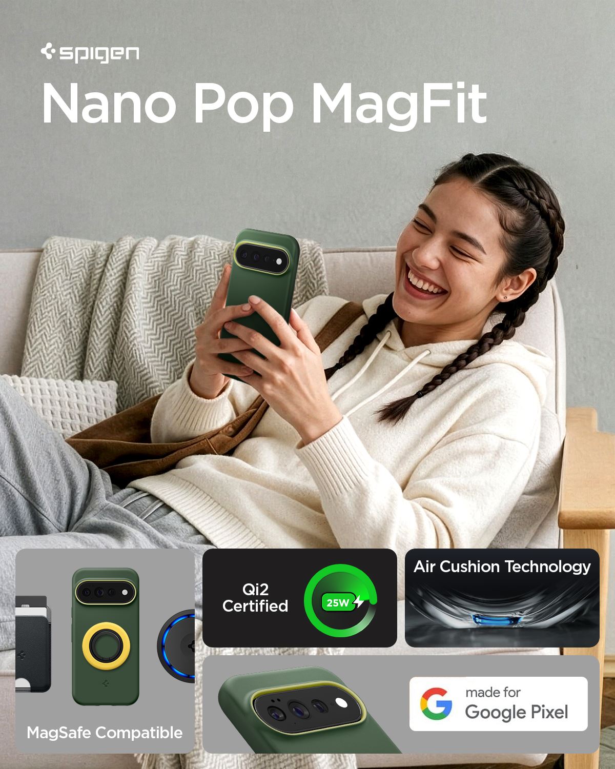 Spigen Nano Pop MagSafe, avo green - Google Pixel 11 Pro XL (12)
