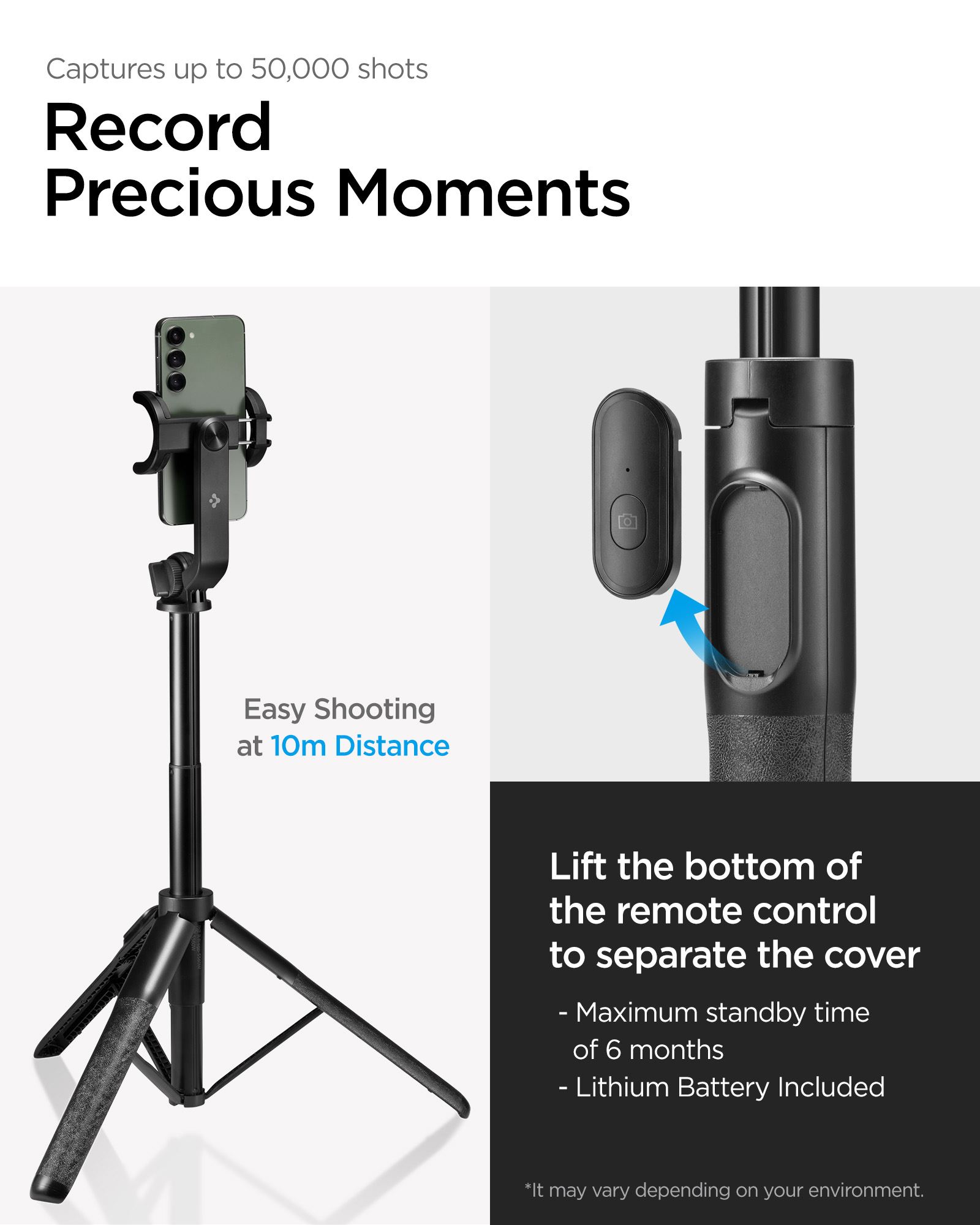 Spigen Tripod Selfie Stick, black - longer version (14)