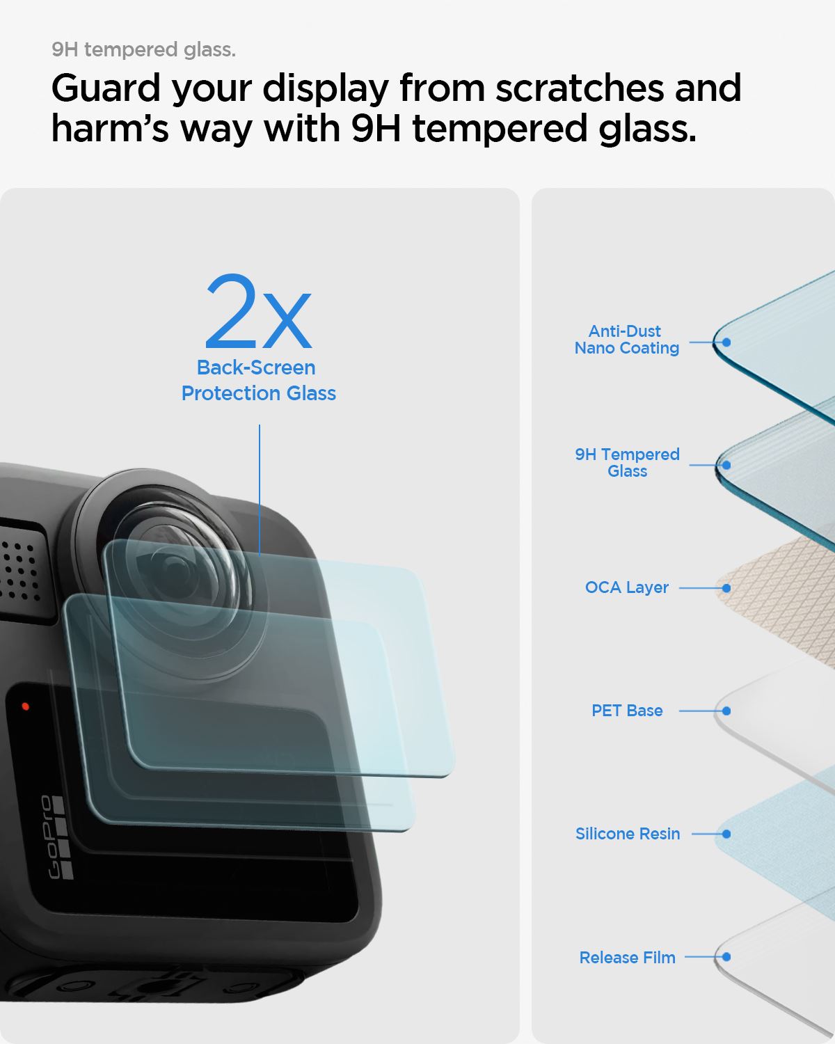Spigen Glass tR Slim 2 Pack - GoPro MAX 2 (8)
