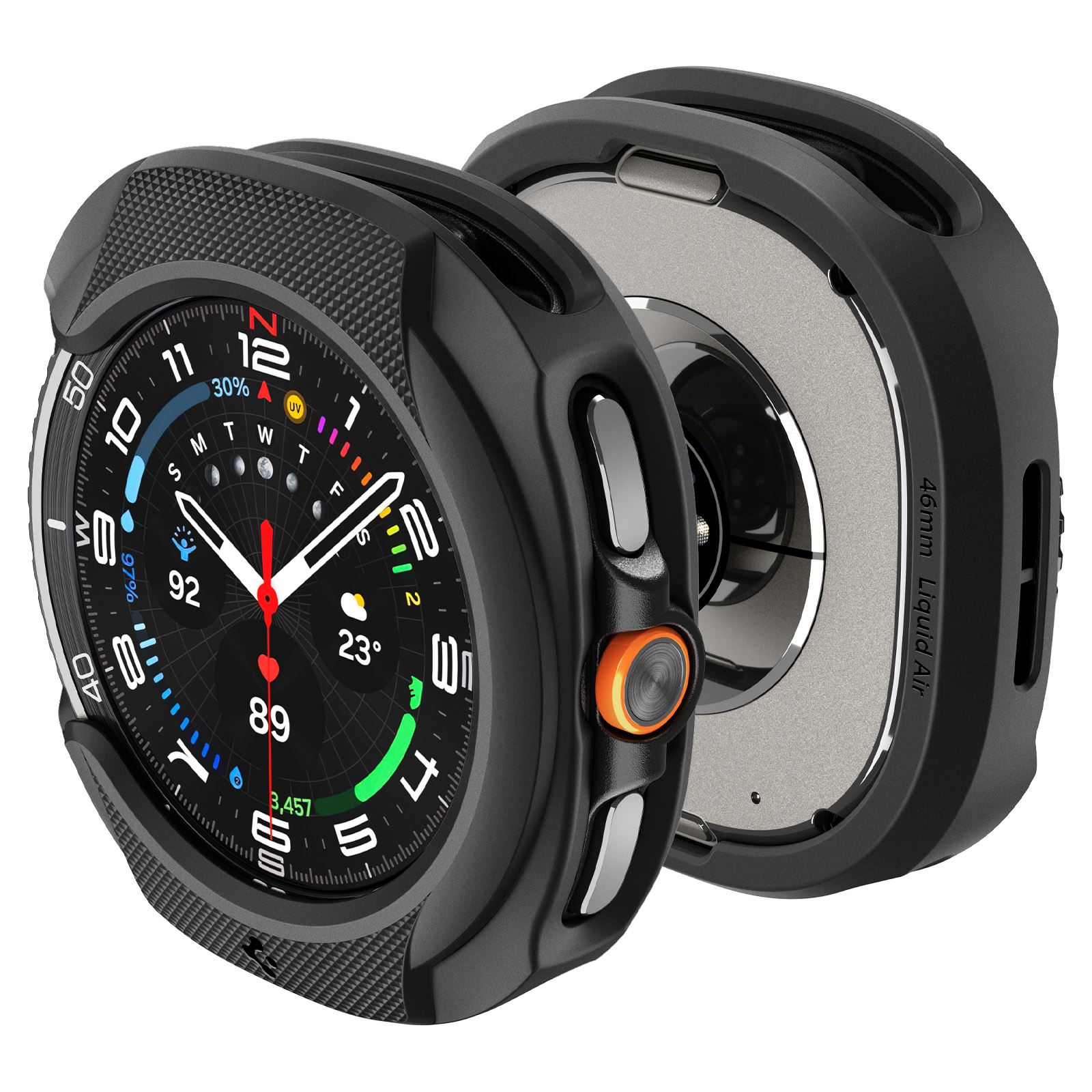 Spigen Liquid Air, matte black - Samsung Galaxy Watch 8 Classic (46mm) (7)