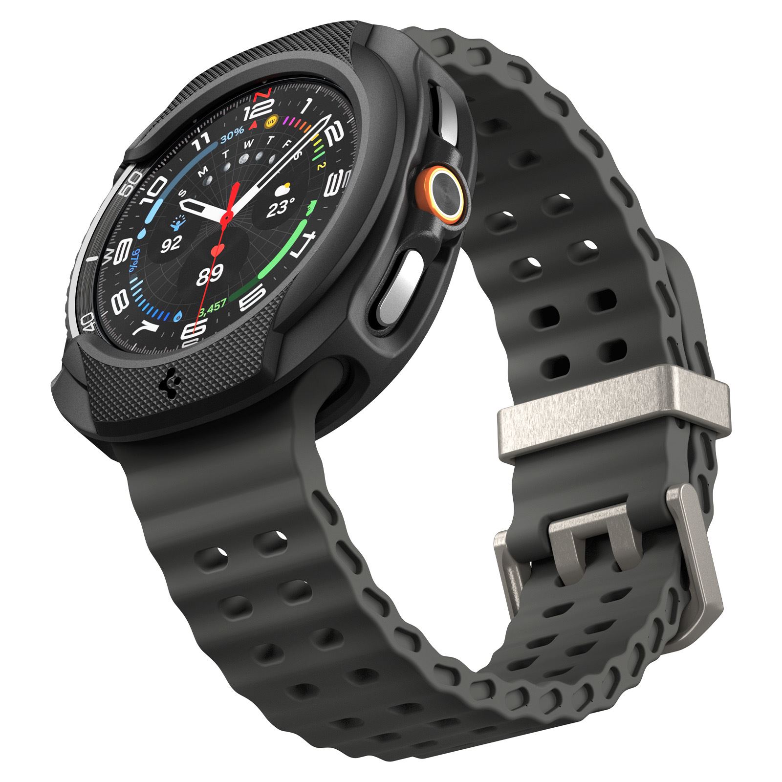 Spigen Liquid Air, matte black - Samsung Galaxy Watch 8 Classic (46mm) (8)