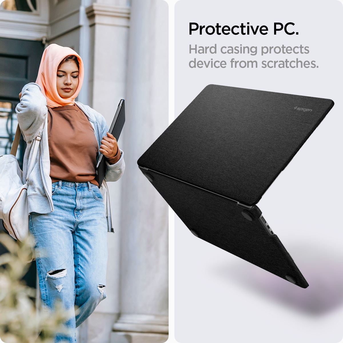 Spigen Urban Fit, heather gray - Macbook Air 15" M4 2025/M3 2024/M2 2023 (10)