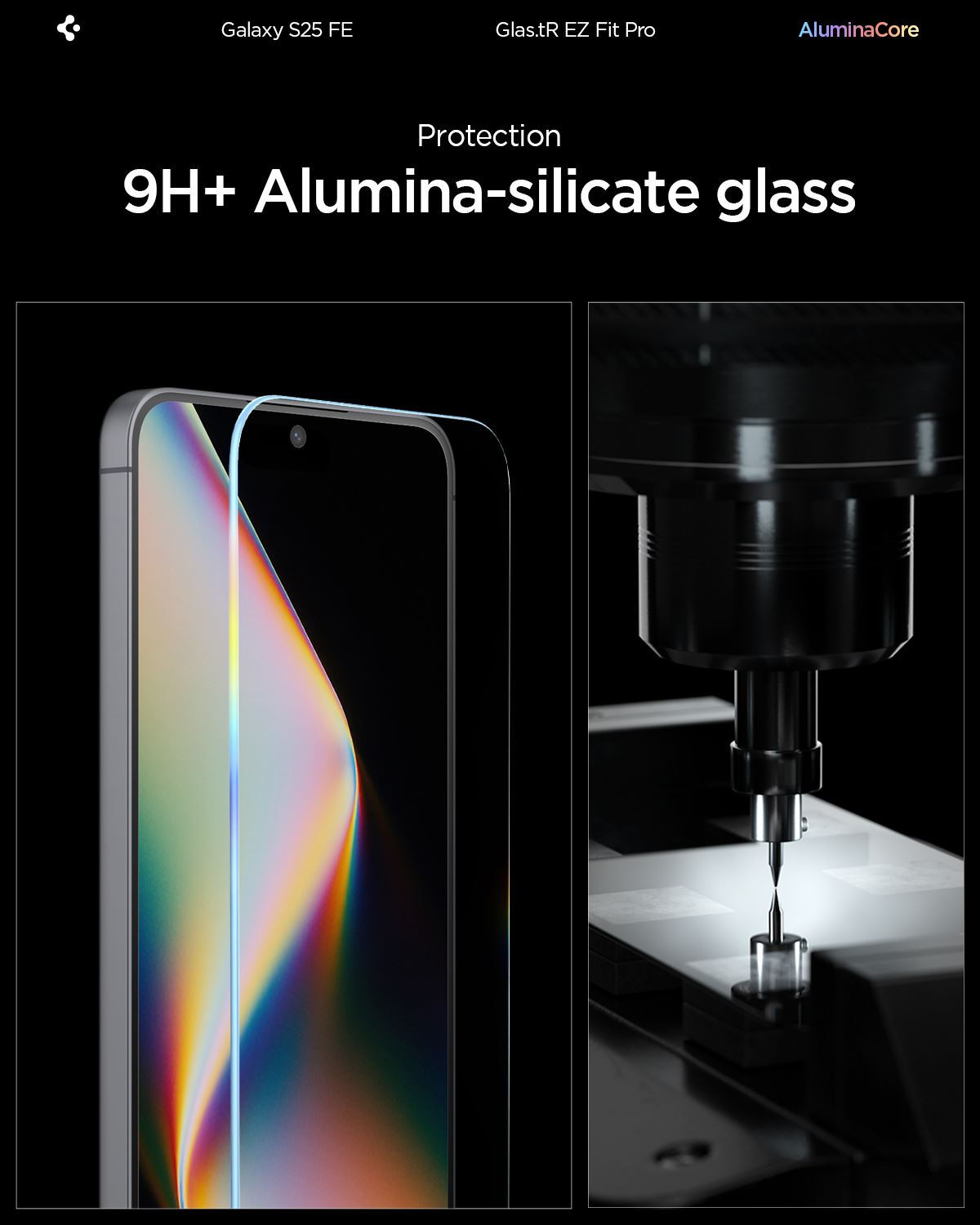 Spigen Glass tR EZ Fit Pro 2 Pack, transparency - Samsung Galaxy S25 FE (11)