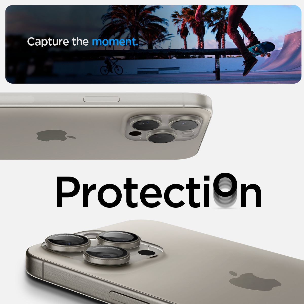 Spigen Glass tR EZ Fit Optik Pro 2 Pack, nature tita - iPhone 17/16/15 Pro / 17/16/15 Pro Max (7)