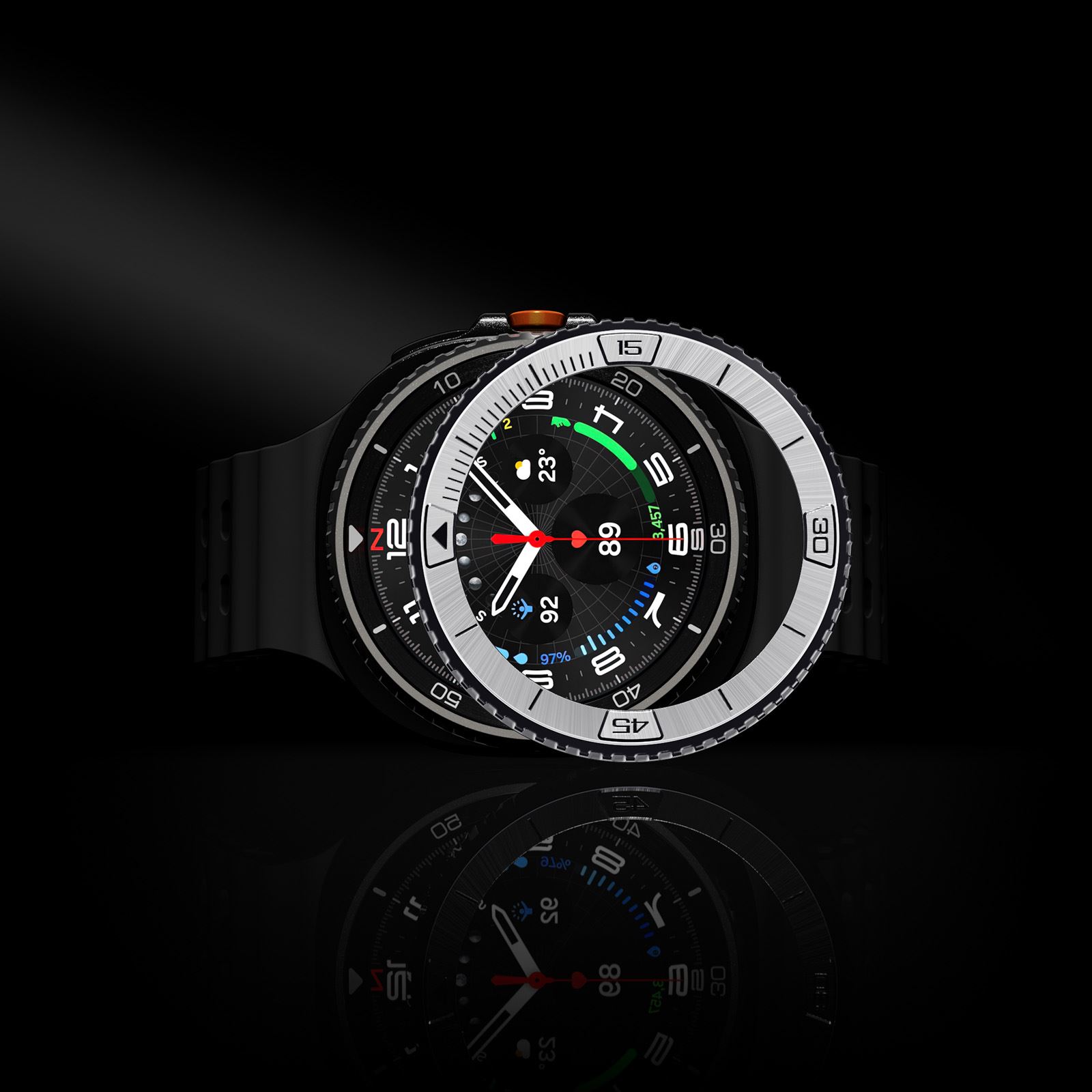 Spigen Bezel Tune (Pilot), silver - Samsung Galaxy Watch 8 Classic 46mm (10)