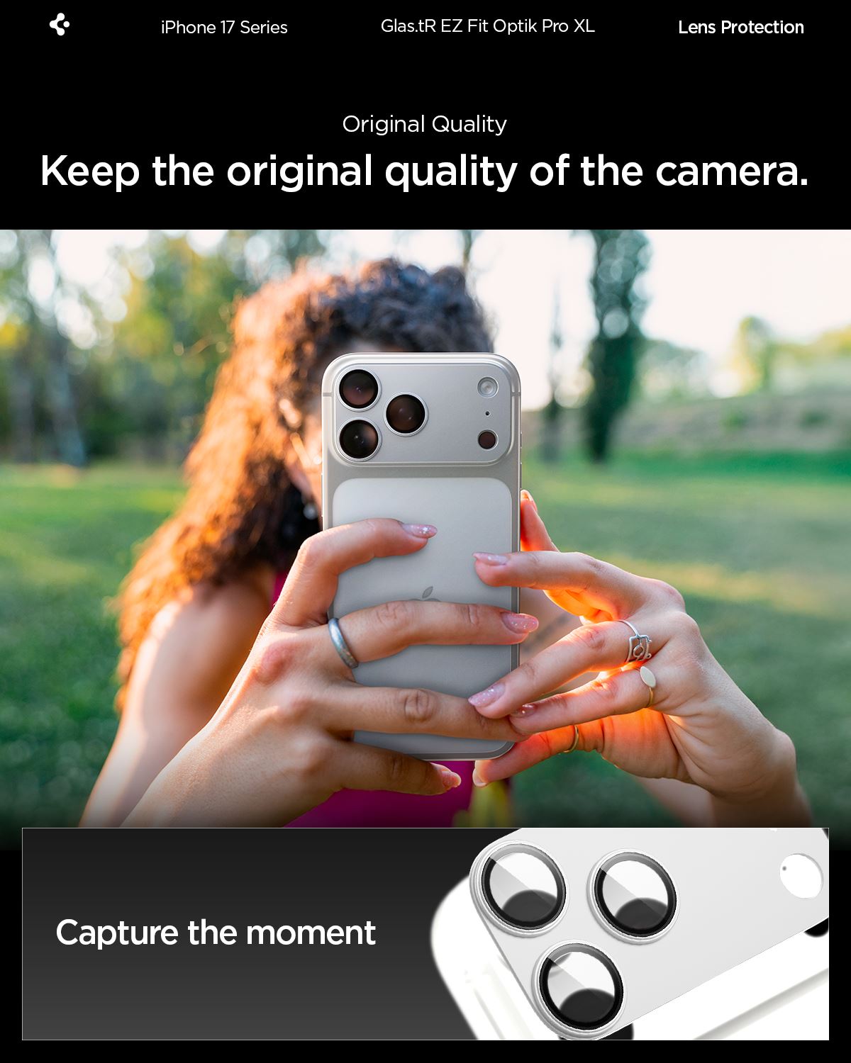 Spigen Glass tR EZ Fit Optik Pro XL 1 Pack, silver - iPhone 17 Pro Max (12)