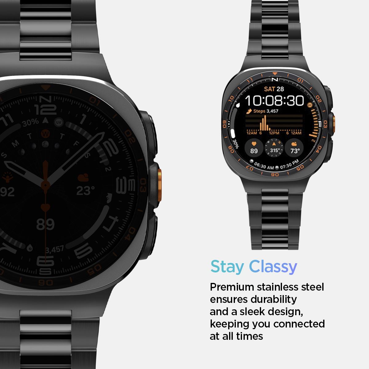 Spigen Modern Fit 316L, black - Samsung Galaxy Watch Ultra 2/1 47mm (10)