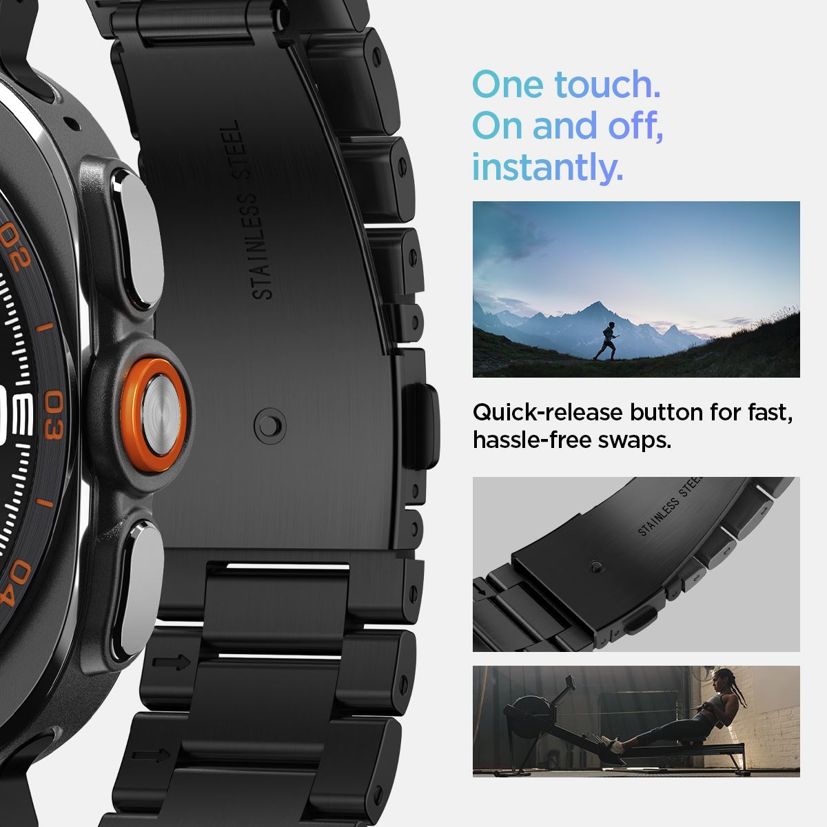 Spigen Modern Fit 316L, black - Samsung Galaxy Watch Ultra 2/1 47mm (11)