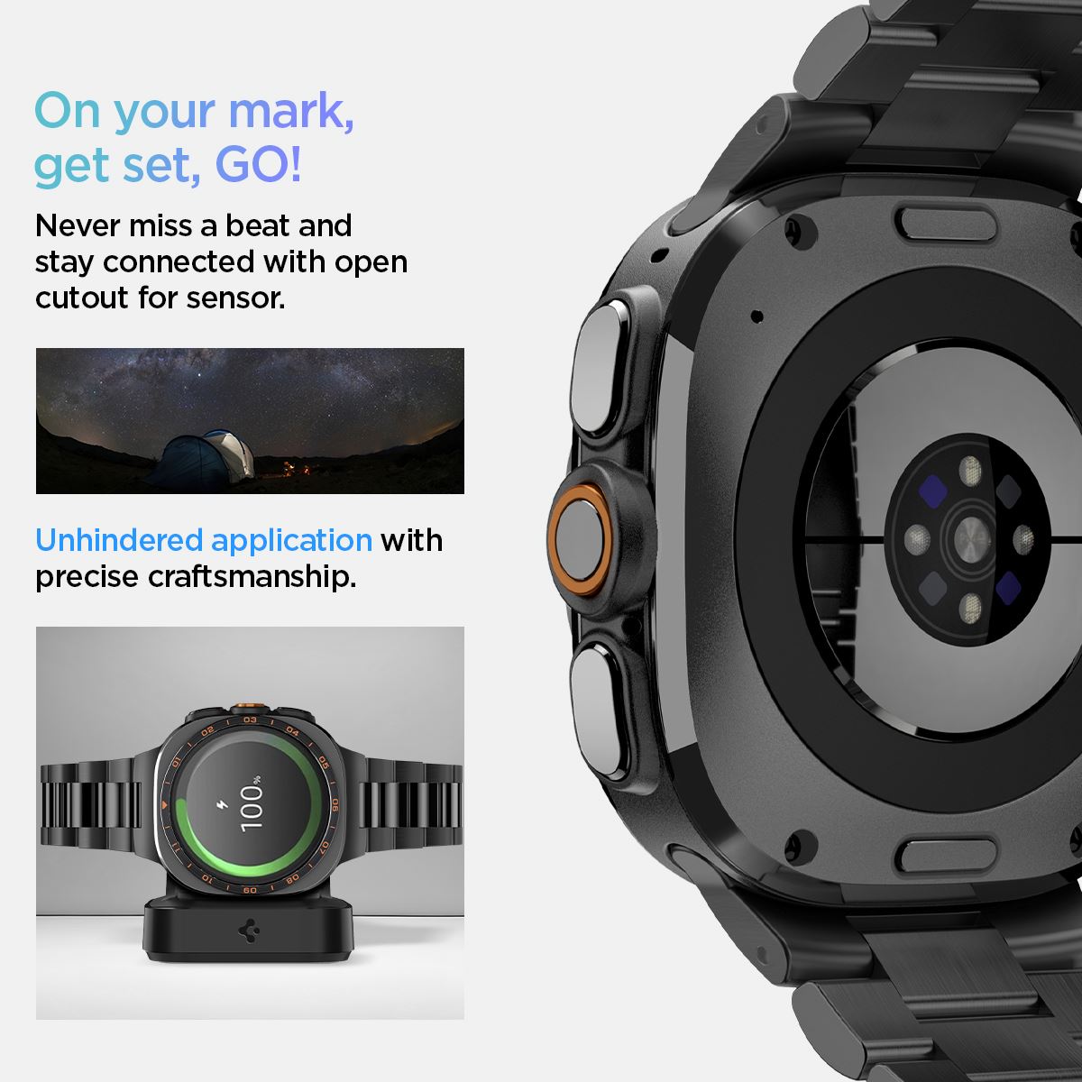 Spigen Modern Fit 316L, black - Samsung Galaxy Watch Ultra 2/1 47mm (12)