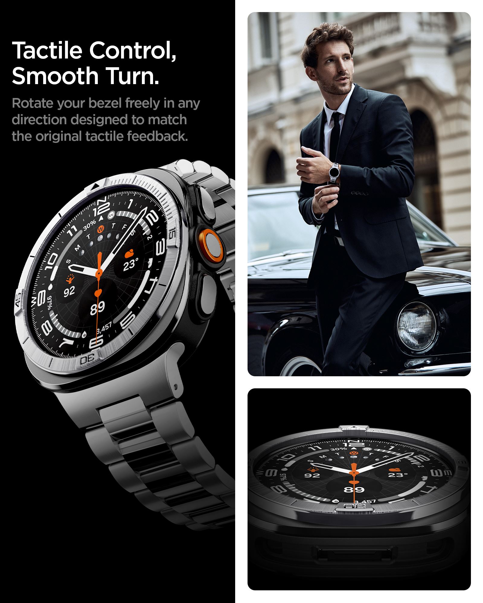 Spigen Bezel Tune (Pilot), silver - Samsung Galaxy Watch Ultra 2 47mm (13)