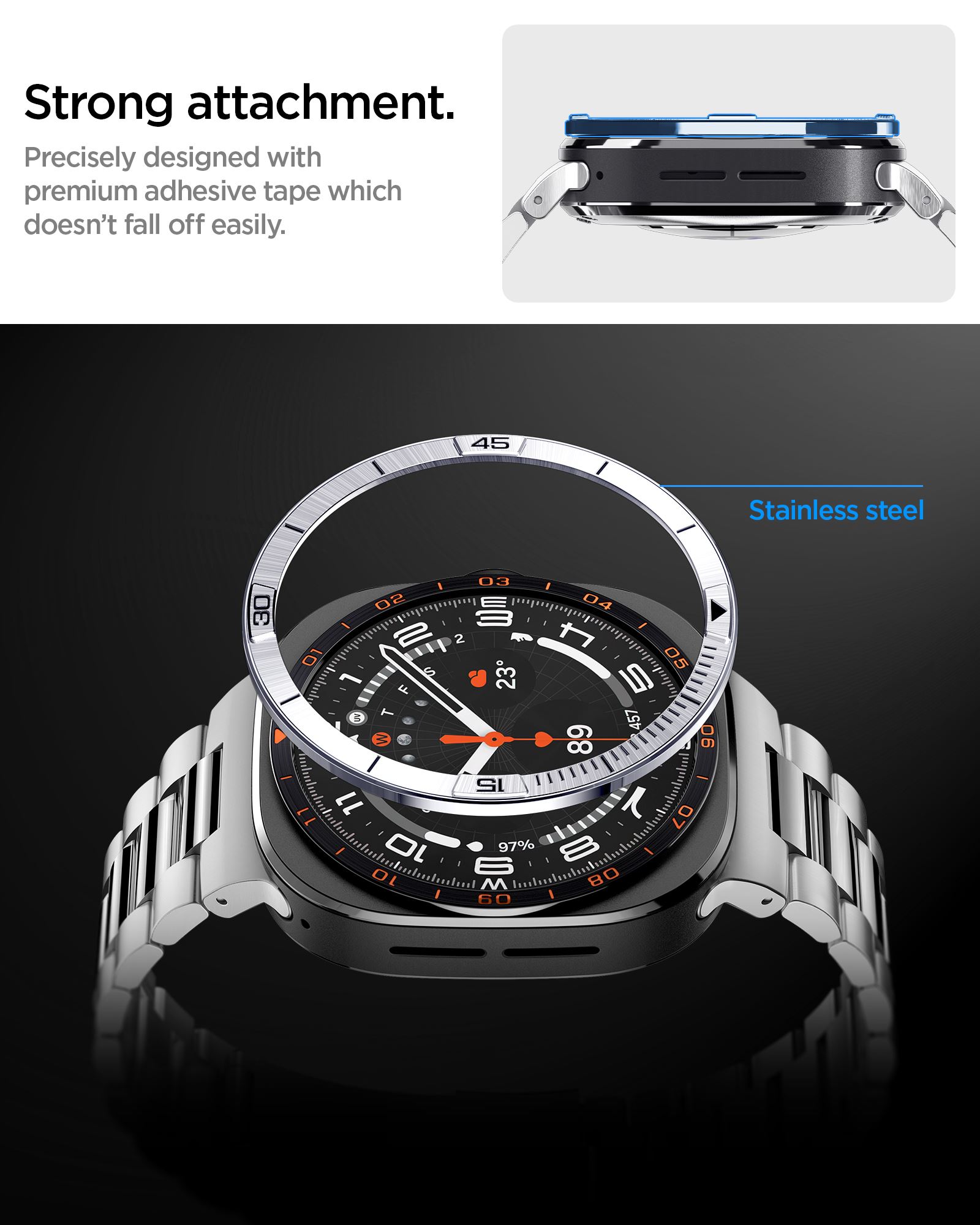 Spigen Bezel Tune (Pilot), silver - Samsung Galaxy Watch Ultra 2 47mm (14)