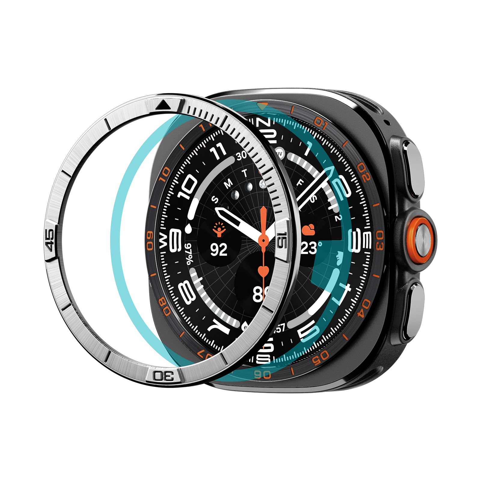 Spigen Bezel Tune (Pilot), silver - Samsung Galaxy Watch Ultra 2 47mm