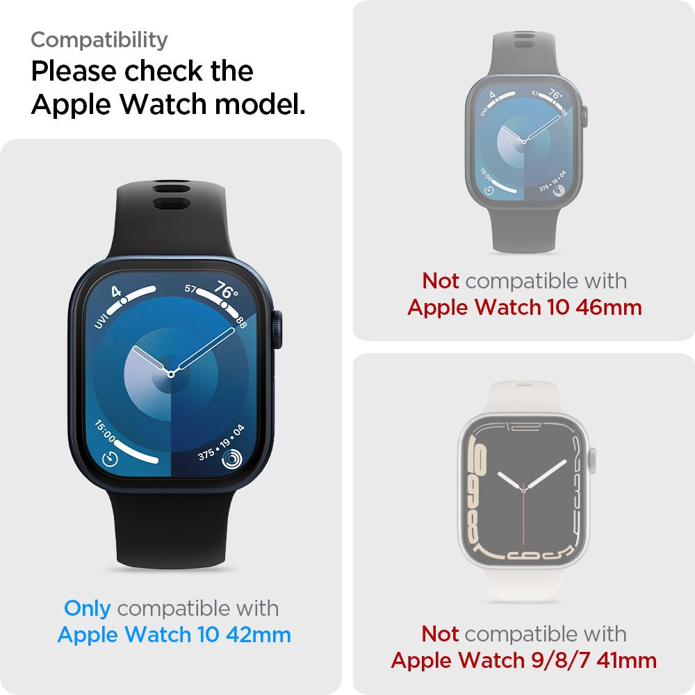 Spigen Eliteshield EZ Fit 2 Pack, transparency - Apple Watch 11/10 42mm (6)