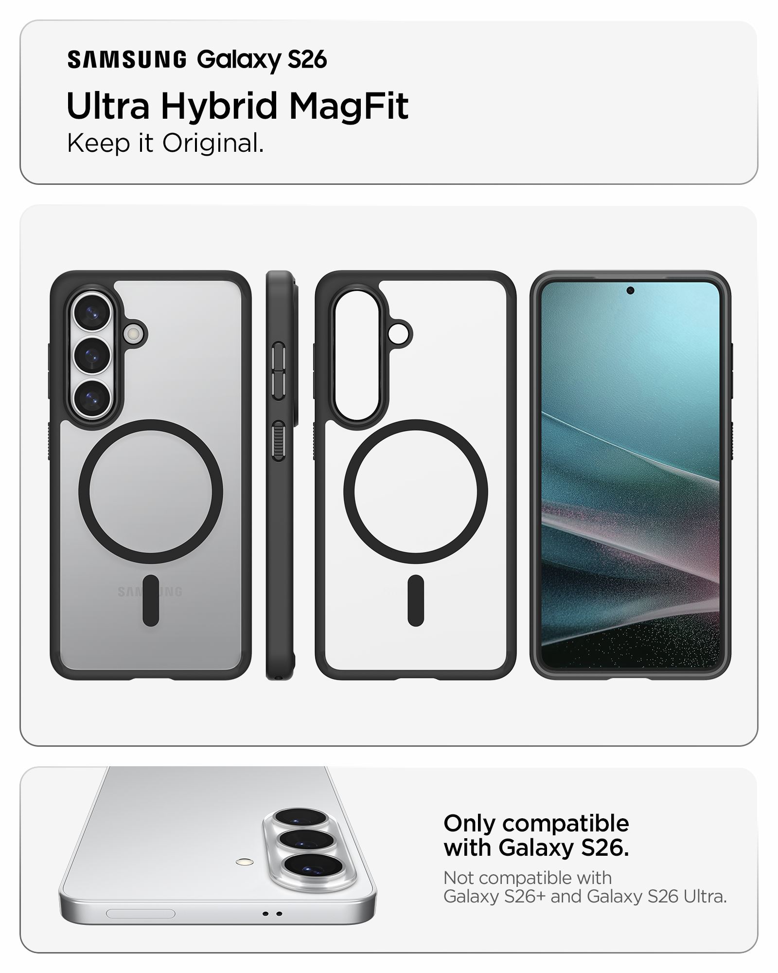 Spigen Ultra Hybrid MagSafe, matte black - Samsung Galaxy S26 (15)