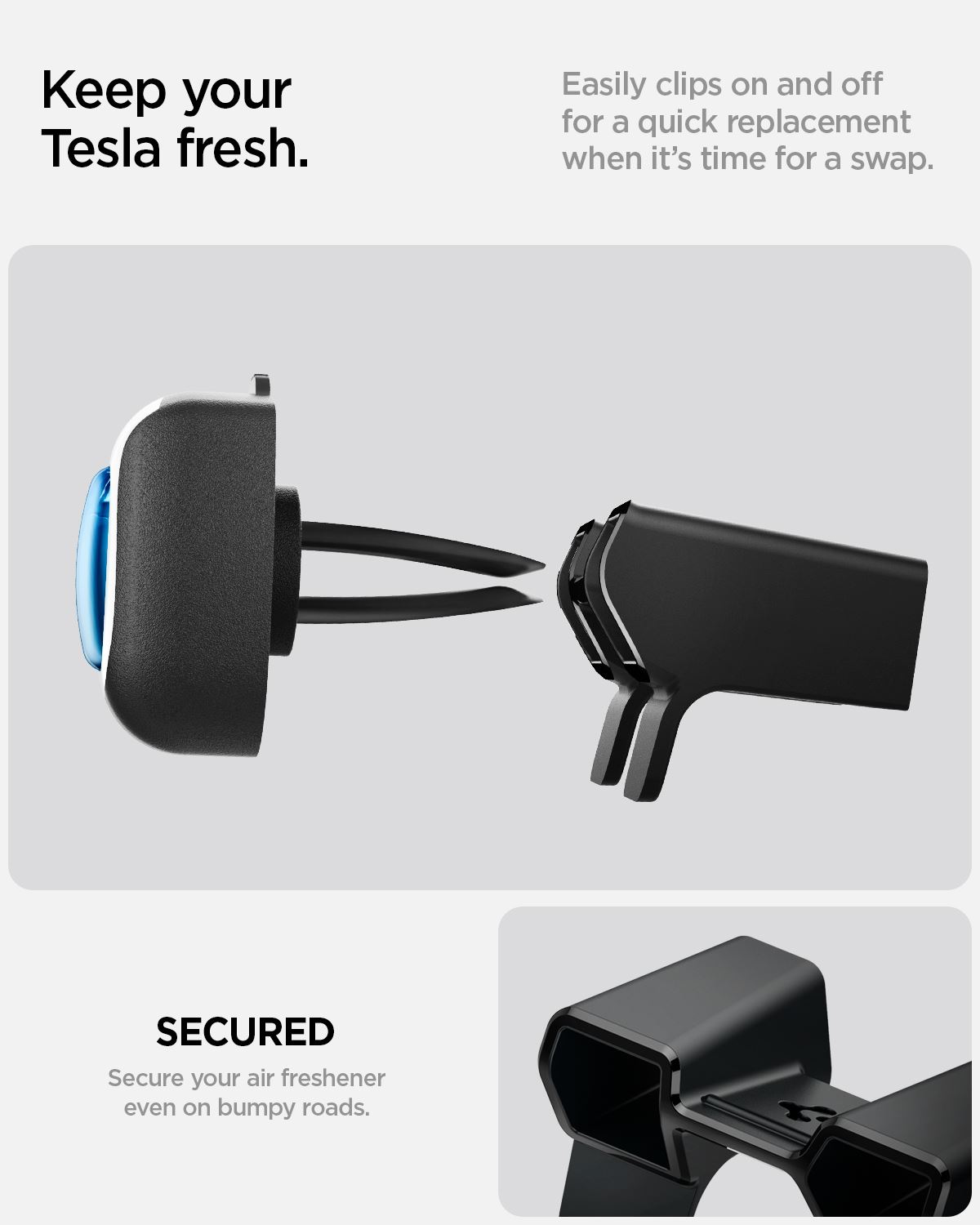 Spigen Tesla Air Freshener Adapter, black - Tesla Model 3 (2024)/Y(Juniper) (13)