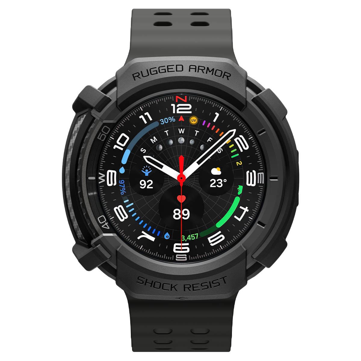 Spigen Rugged Armor, matte black - Samsung Galaxy Watch 8 Classic (46mm) (2)