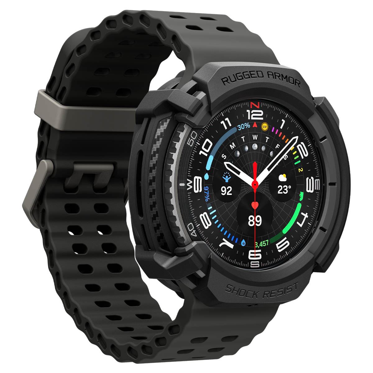 Spigen Rugged Armor, matte black - Samsung Galaxy Watch 8 Classic (46mm) (7)