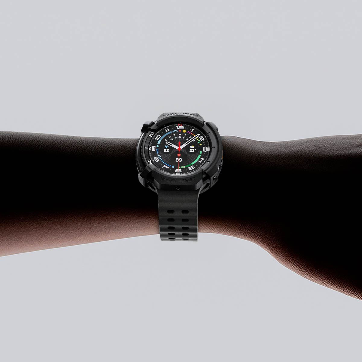 Spigen Rugged Armor, matte black - Samsung Galaxy Watch 8 Classic (46mm) (8)