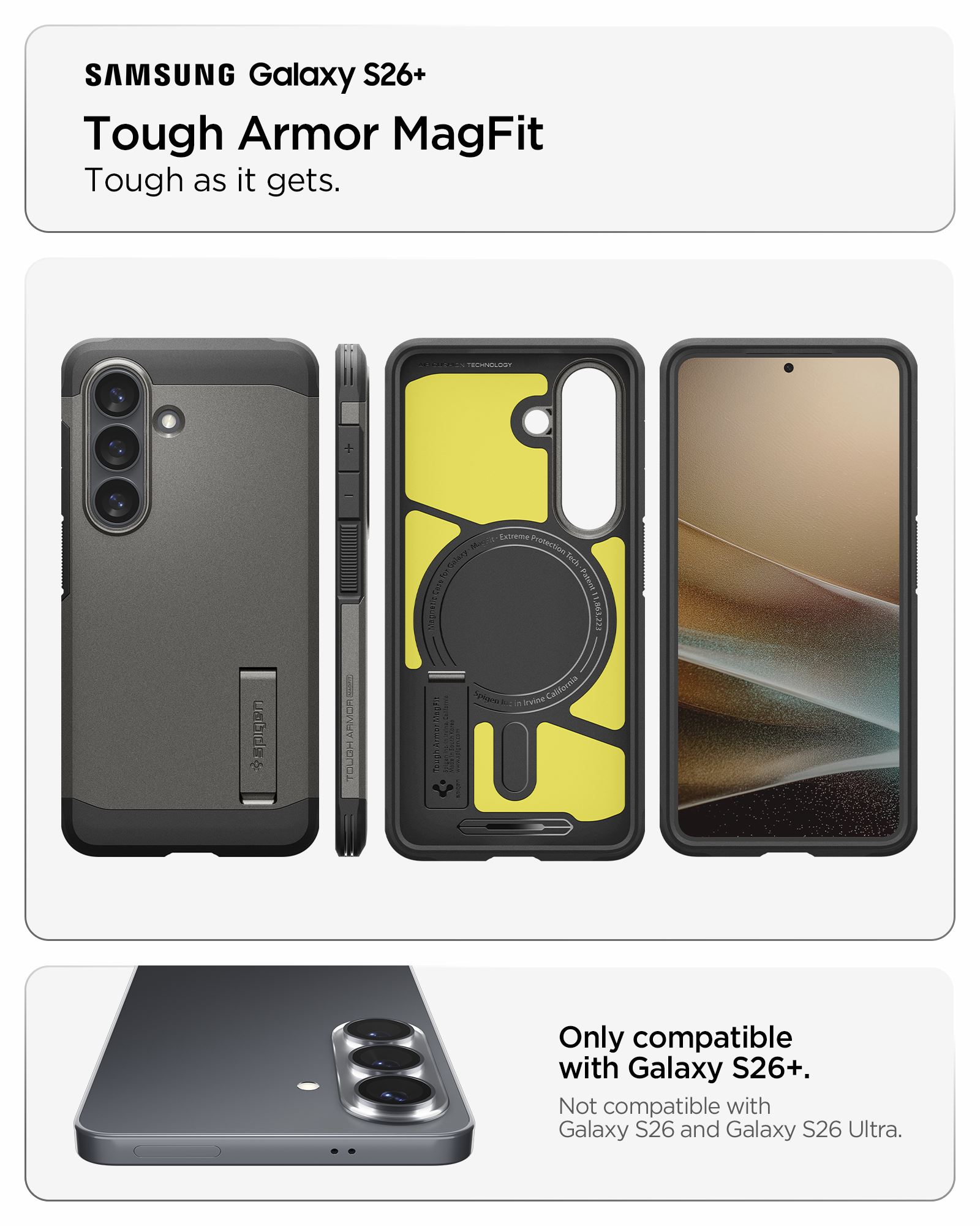 Spigen Tough Armor MagSafe, gunmetal - Samsung Galaxy S26+ (10)