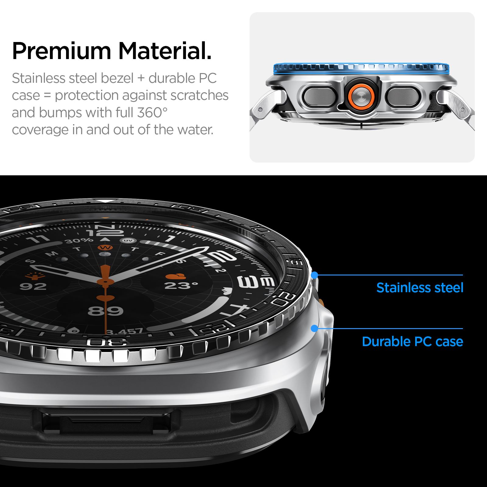 Spigen Bezel Tune Pro (Diver), black - Samsung Galaxy Watch Ultra 2 47mm (13)