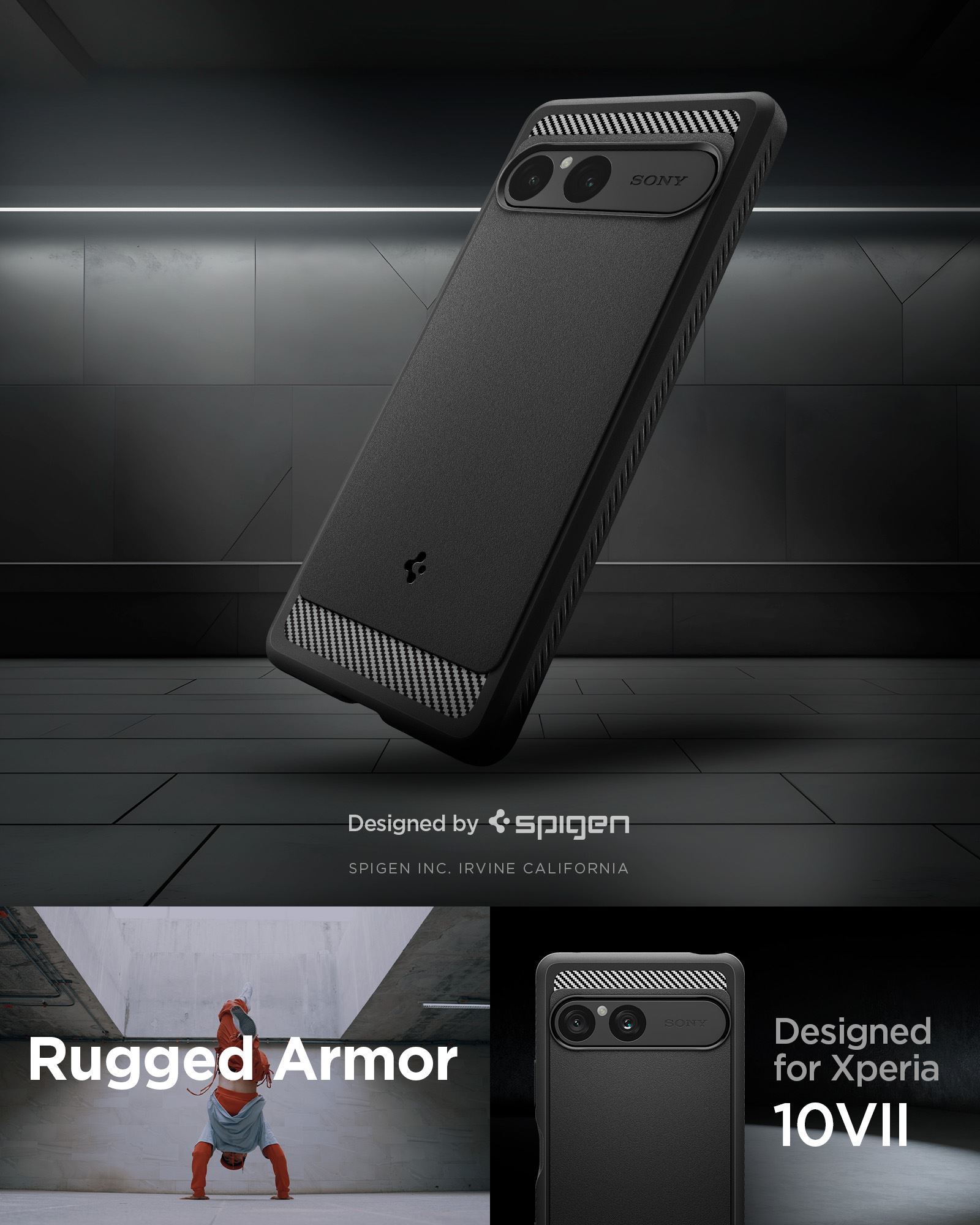 Spigen Rugged Armor, matte black - Sony Xperia 10 VII (13)