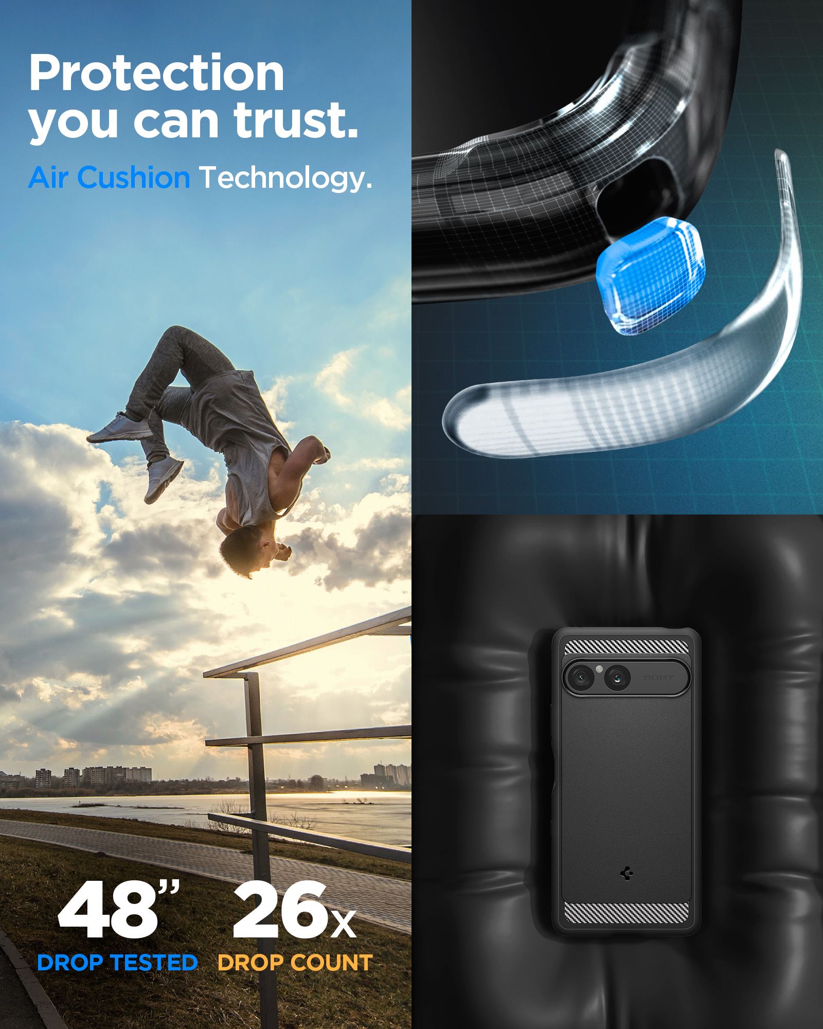 Spigen Rugged Armor, matte black - Sony Xperia 10 VII (14)