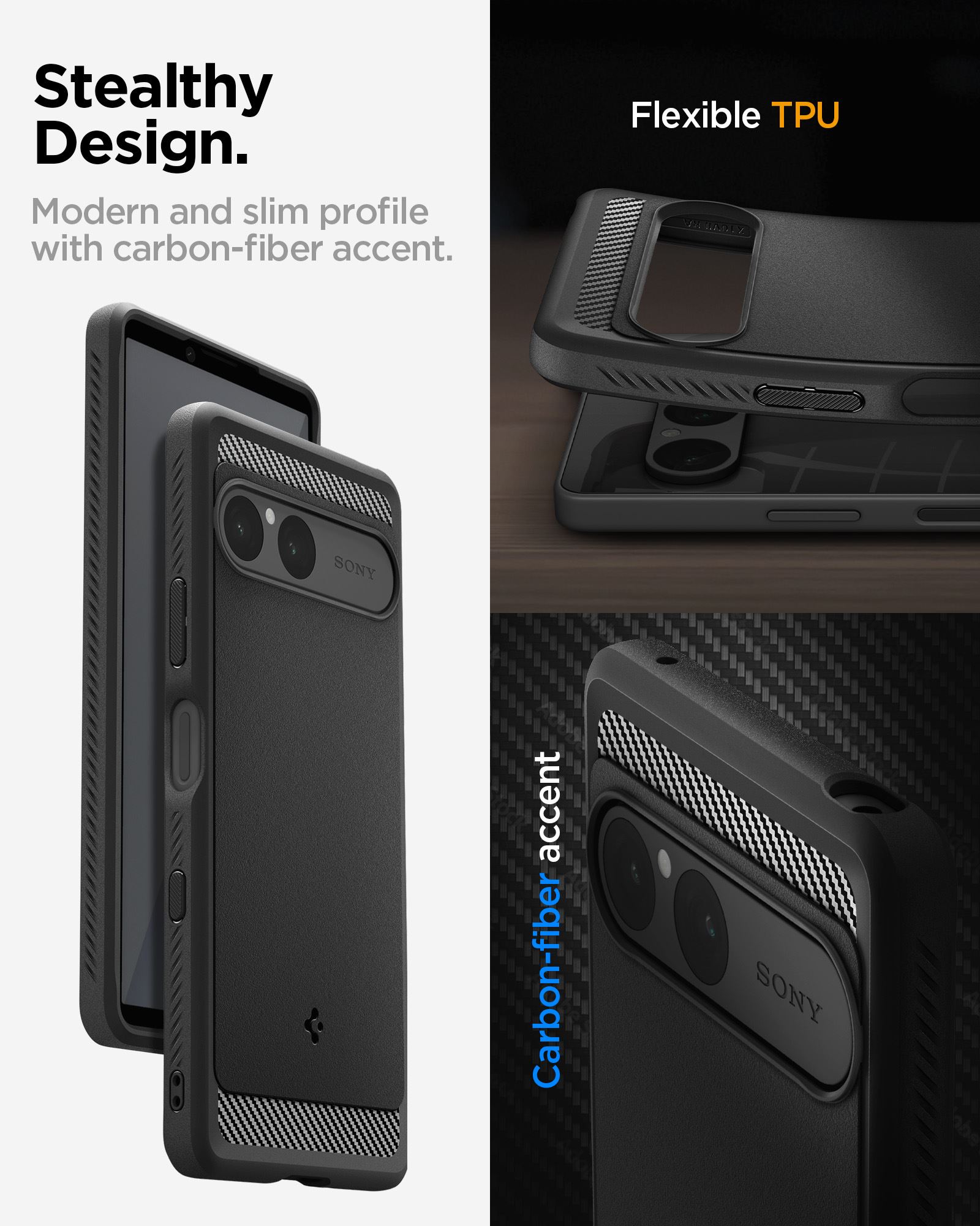 Spigen Rugged Armor, matte black - Sony Xperia 10 VII (15)