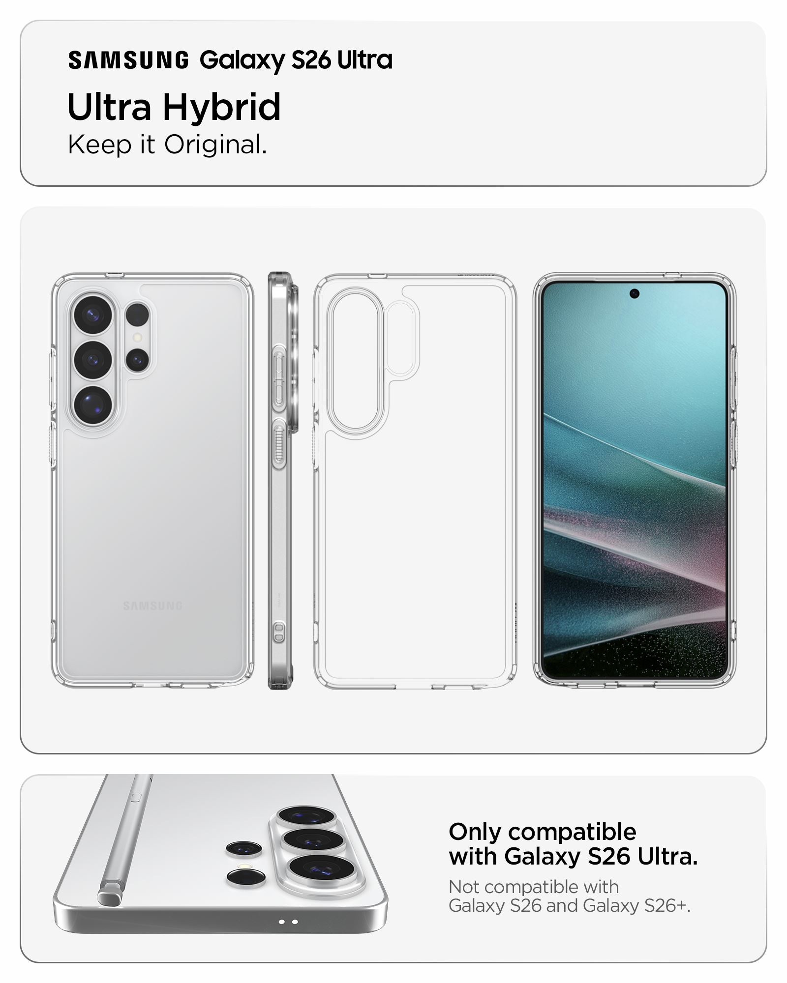 Spigen Ultra Hybrid, crystal clear - Samsung Galaxy S26 Ultra (13)