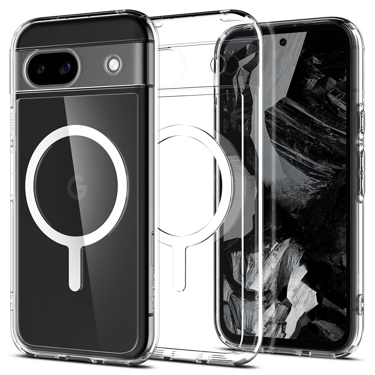 Spigen Ultra Hybrid OneTap Metal Ring MagSafe, white - Google Pixel 8a (1)