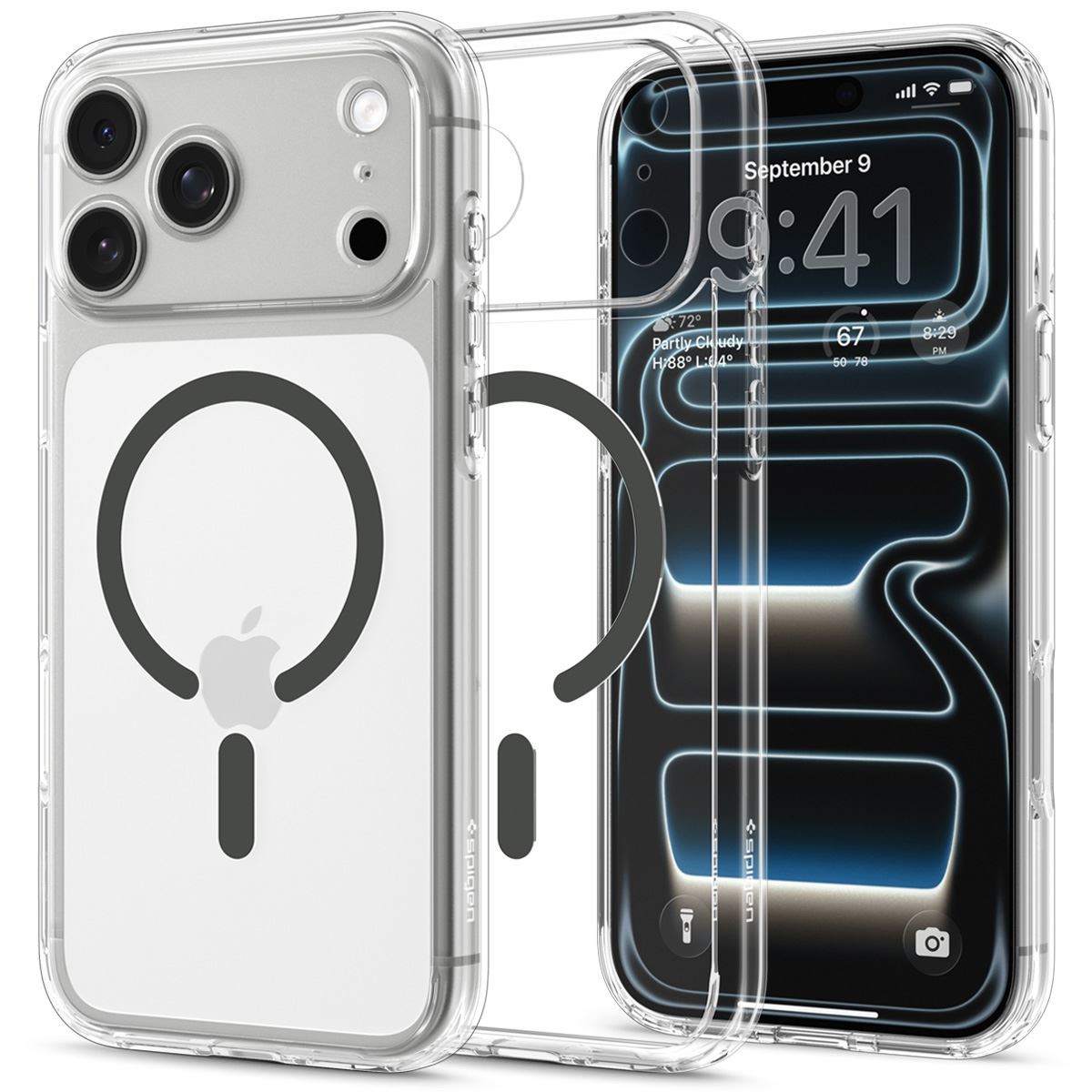 Spigen Ultra Hybrid MagSafe, clear graphite - iPhone 18 Pro/17 Pro