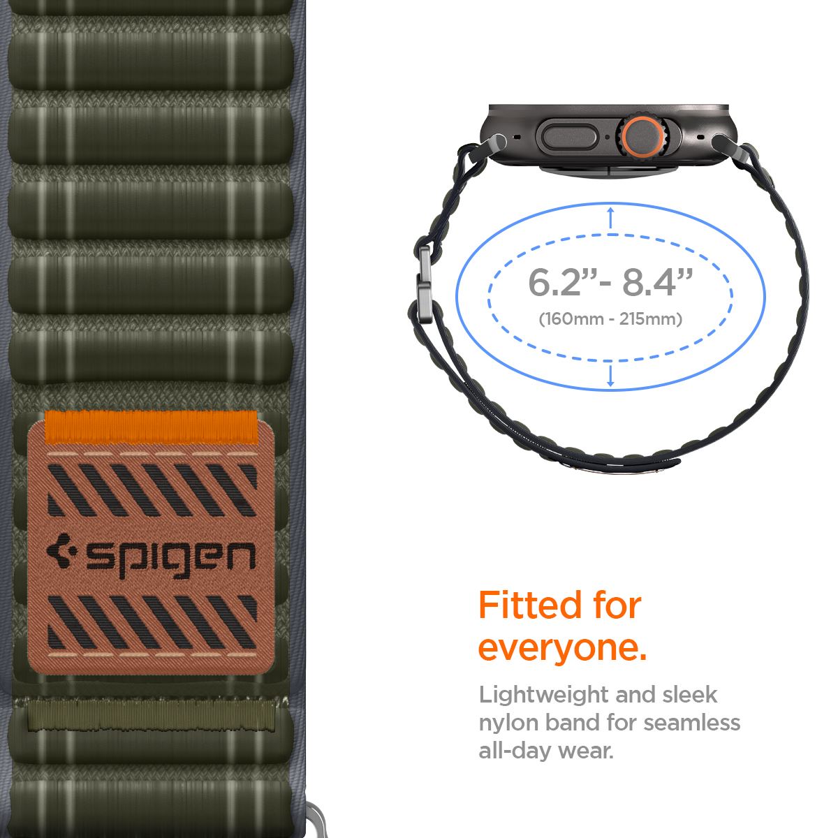 Spigen Fabric Band (hook-and-loop), green - Apple Watch 49mm/46mm/45mm/44mm (14)