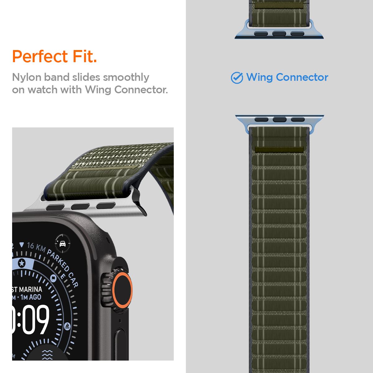 Spigen Fabric Band (hook-and-loop), green - Apple Watch 49mm/46mm/45mm/44mm (17)